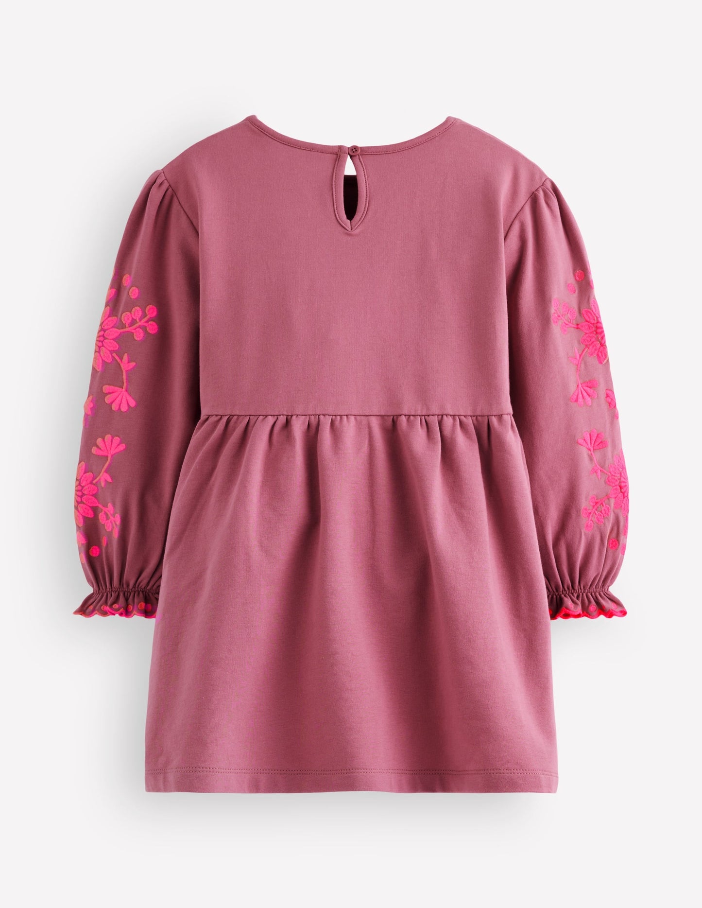Embroidered Sleeve Dress-Spring Blossom Pink