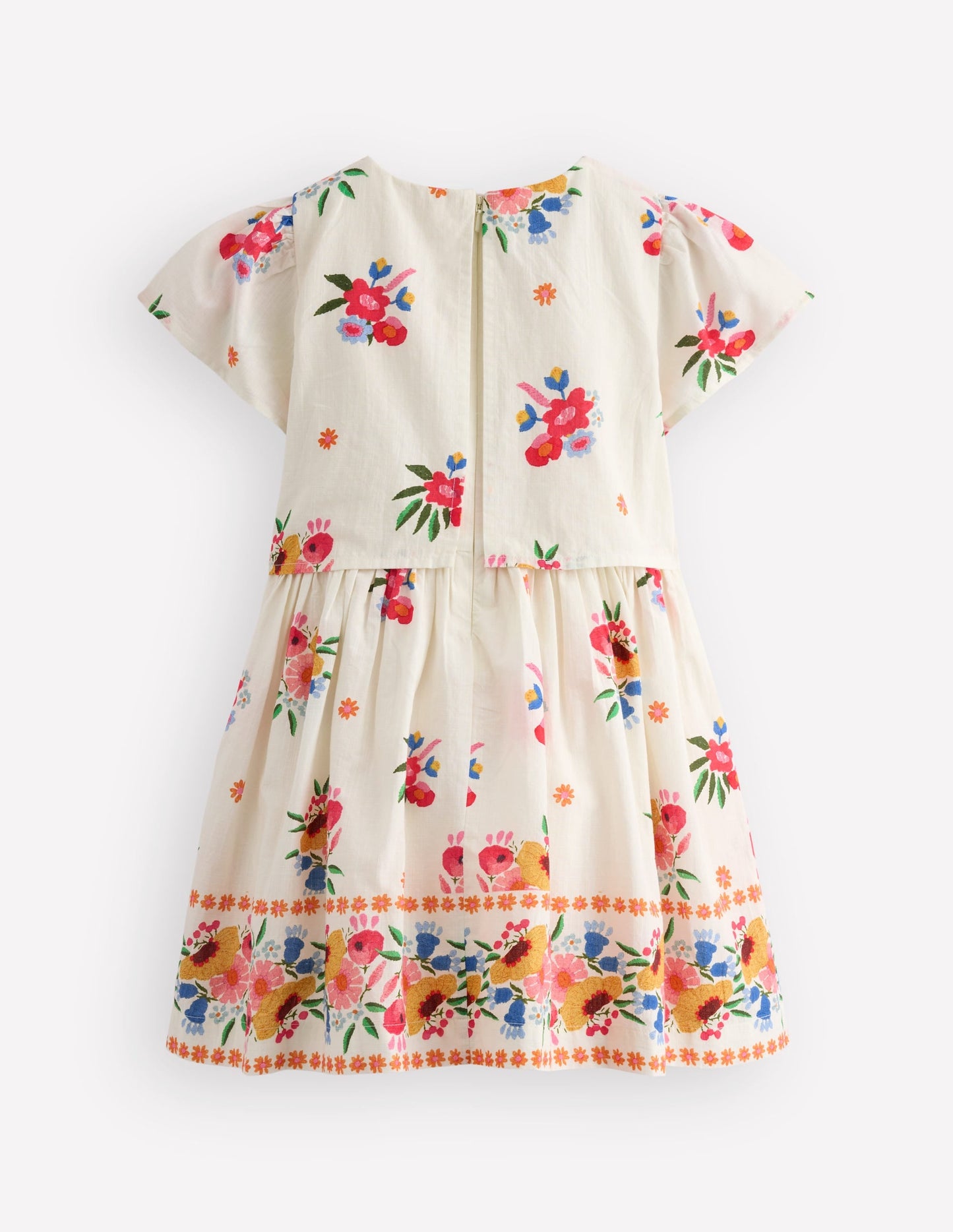 Pretty Cape Dress-Multi Vintage Floral Placement