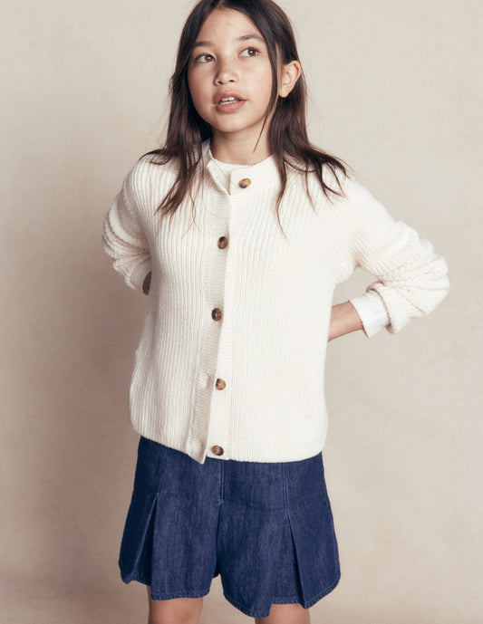 Pleated Skort-Denim