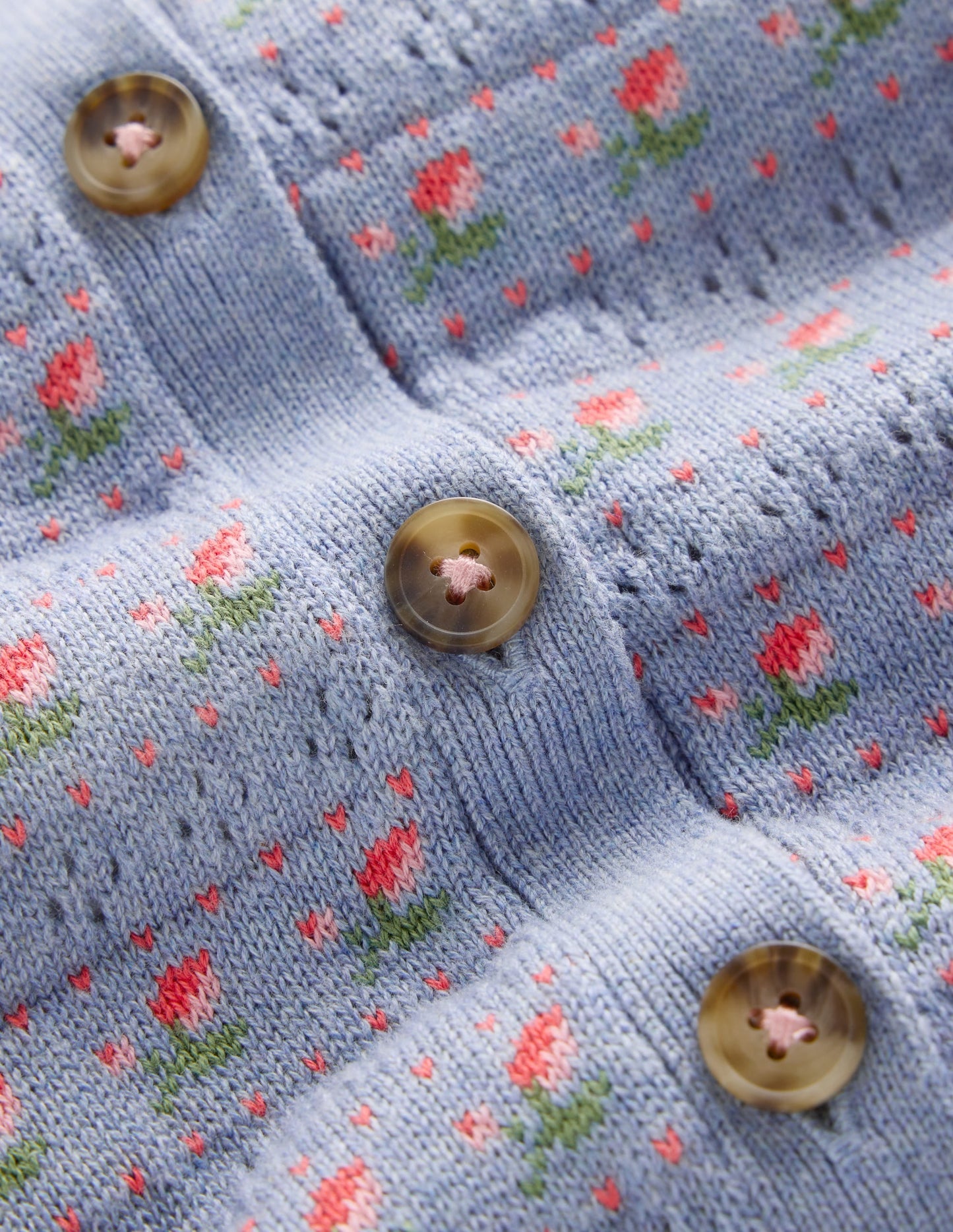 Collared Cardigan-Glacier Blue Marl Roses
