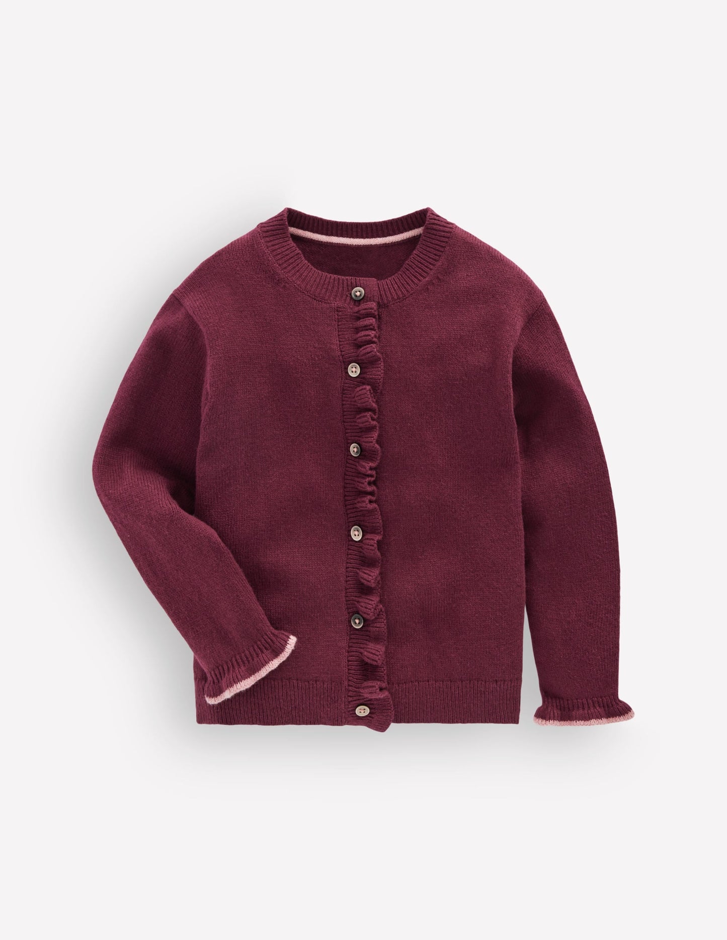 Everyday Frilled Cardigan-Deep Wisteria