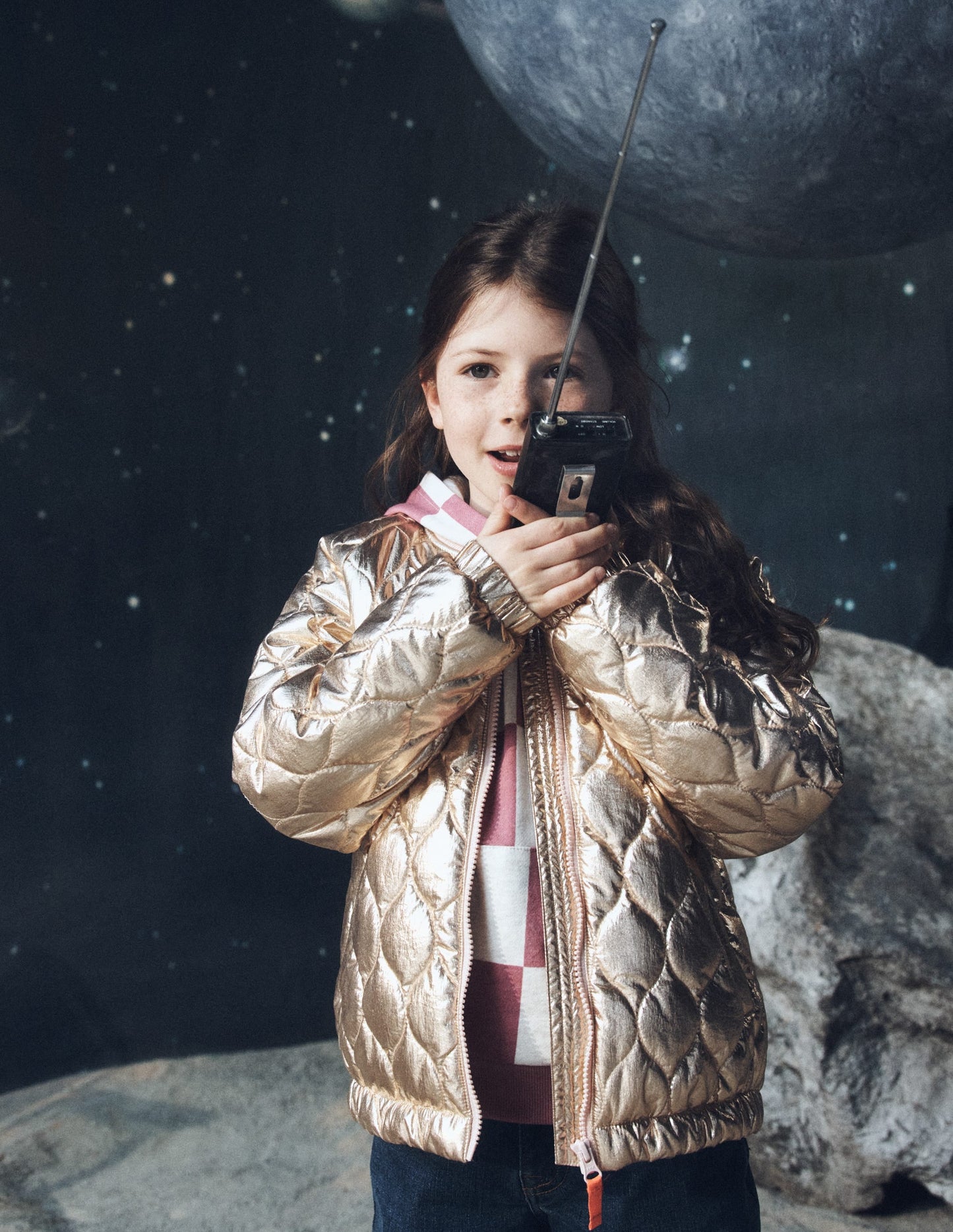 Quilted Bomber Jacket-Gold Metallic
