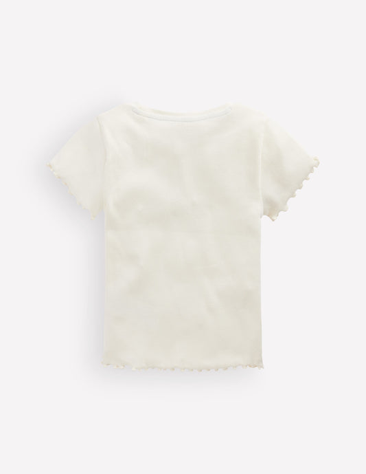 Short Sleeve Rib T-Shirt-Soft Ivory
