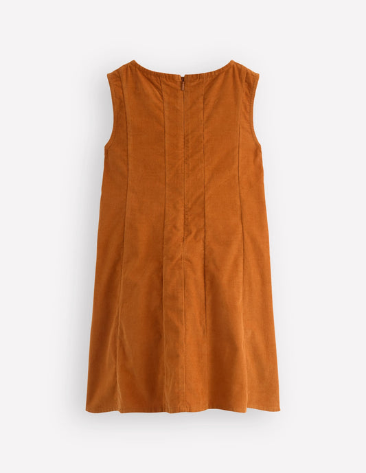 Willa Pinafore Dress-Almond Brown