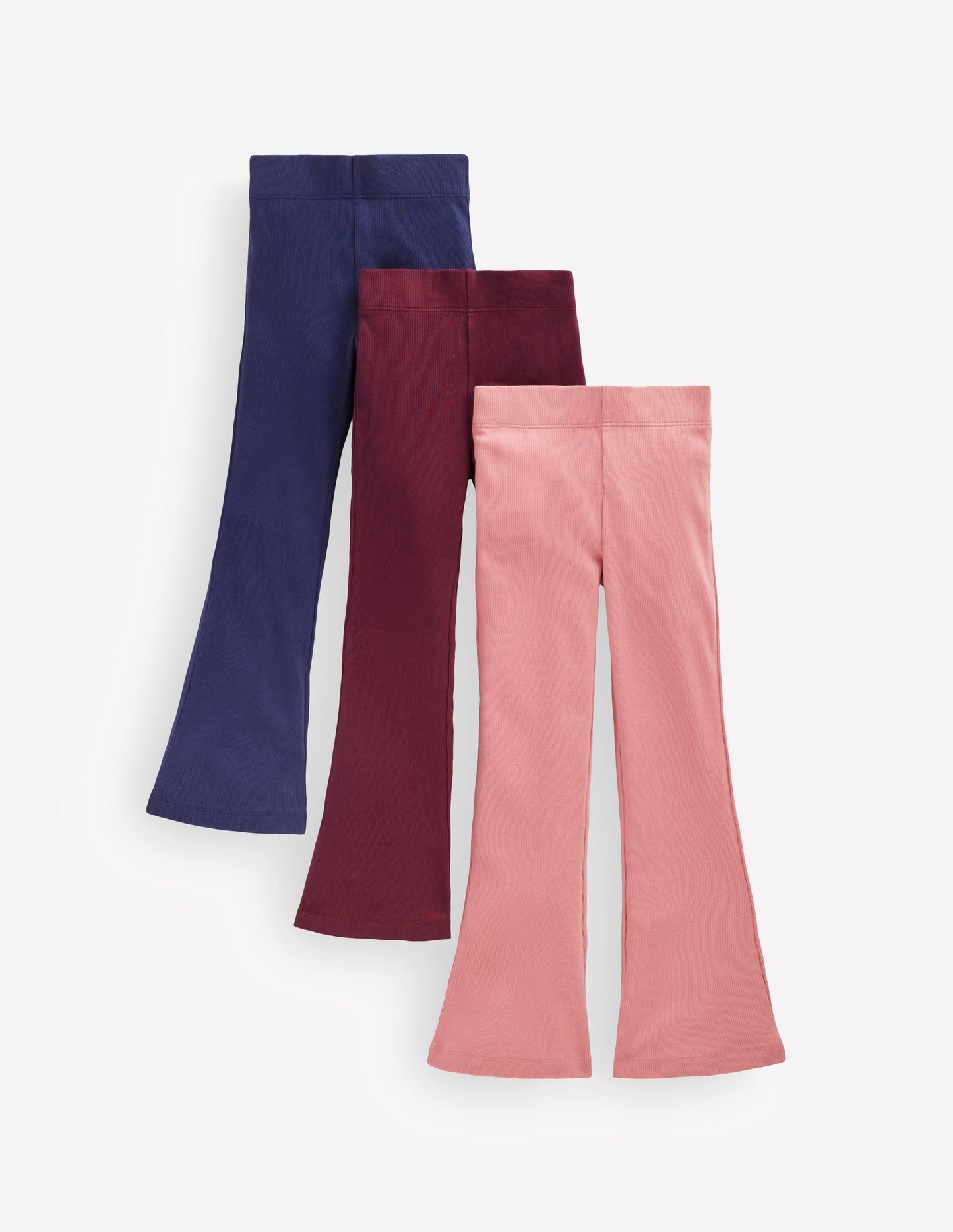 3-Pack Ribbed Flared Leggings-Mutli