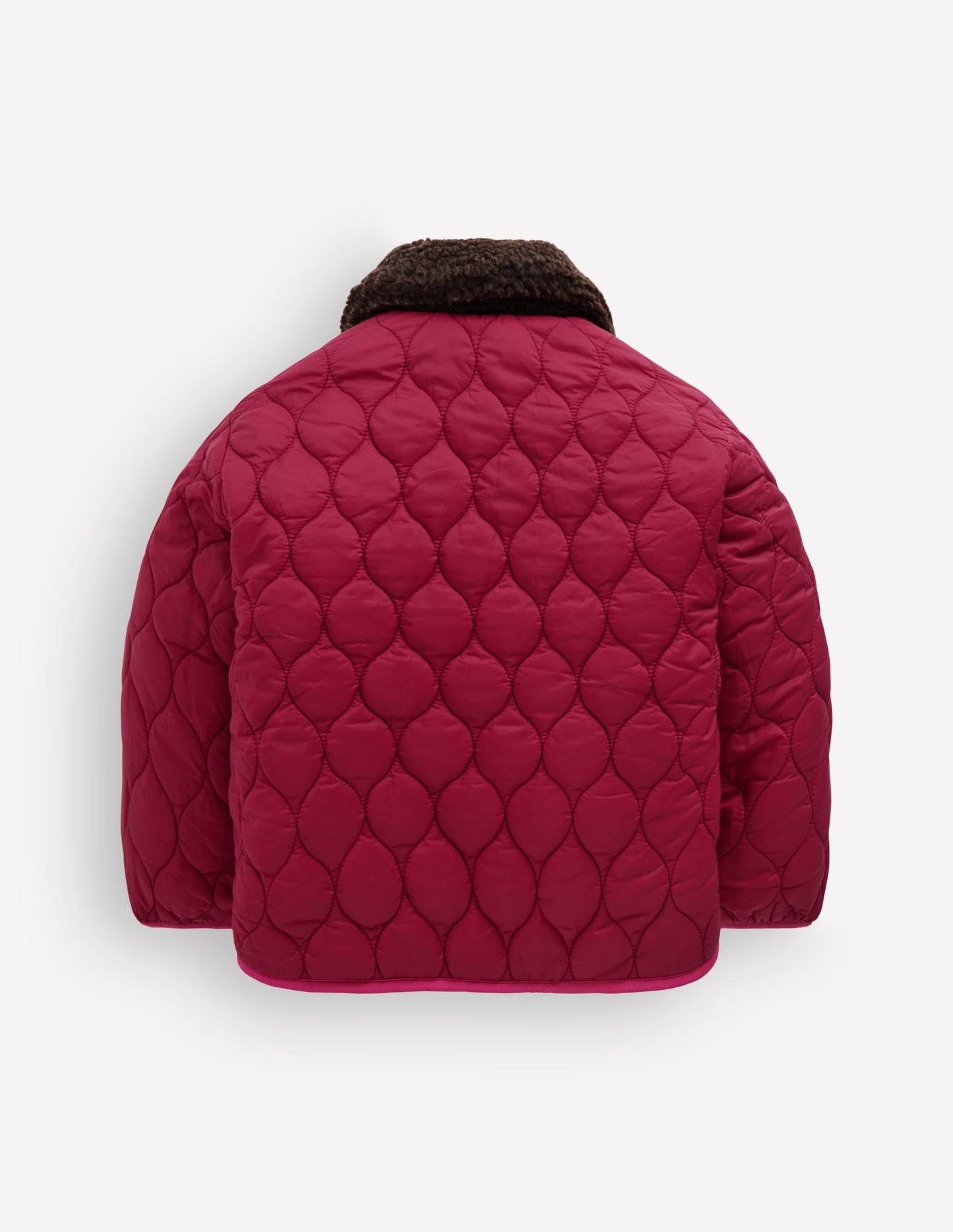 Reversible Borg Quilted Jacket-Leopard Multi