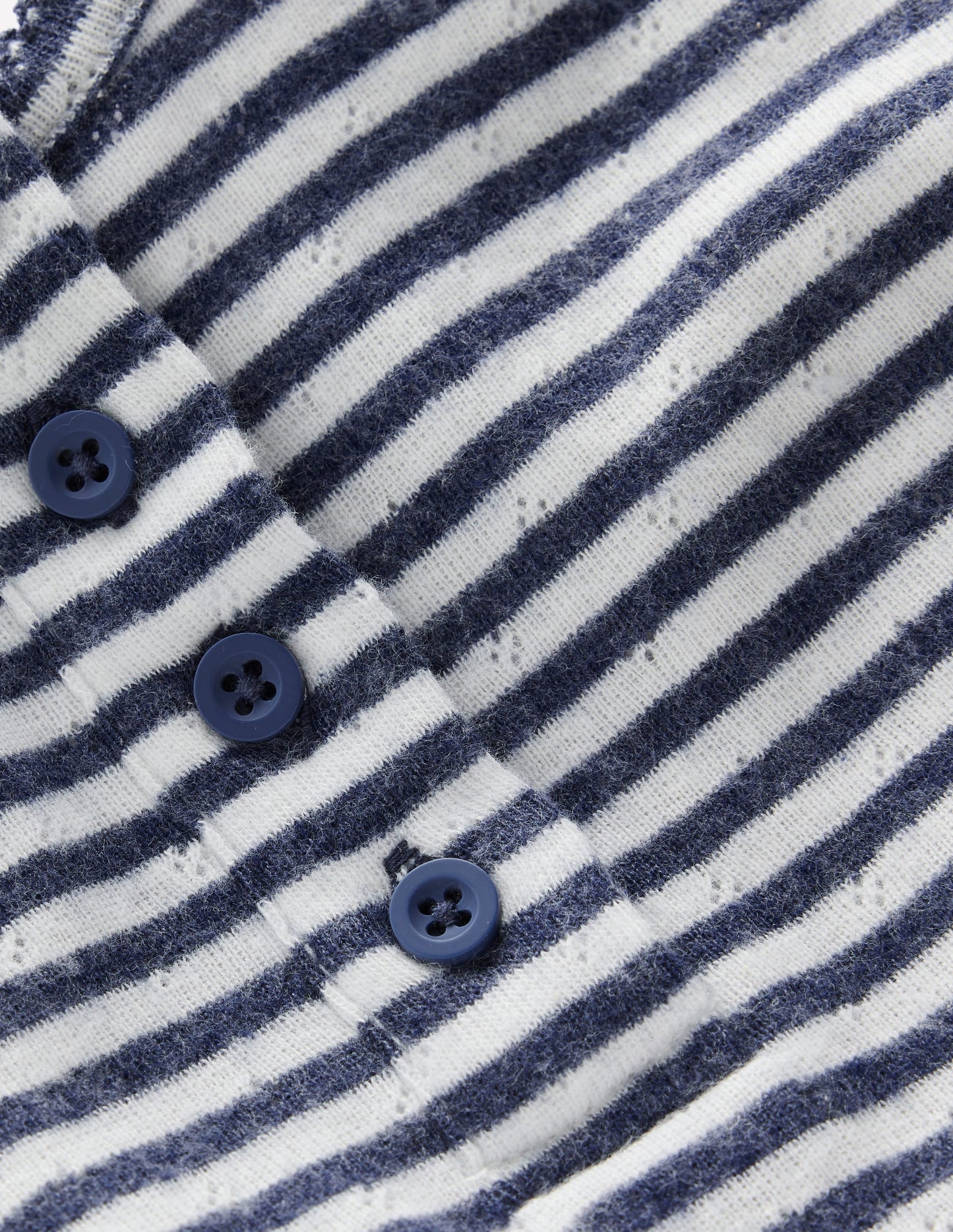Long Sleeve Henley Top-Soft Ivory/ Navy Stripe