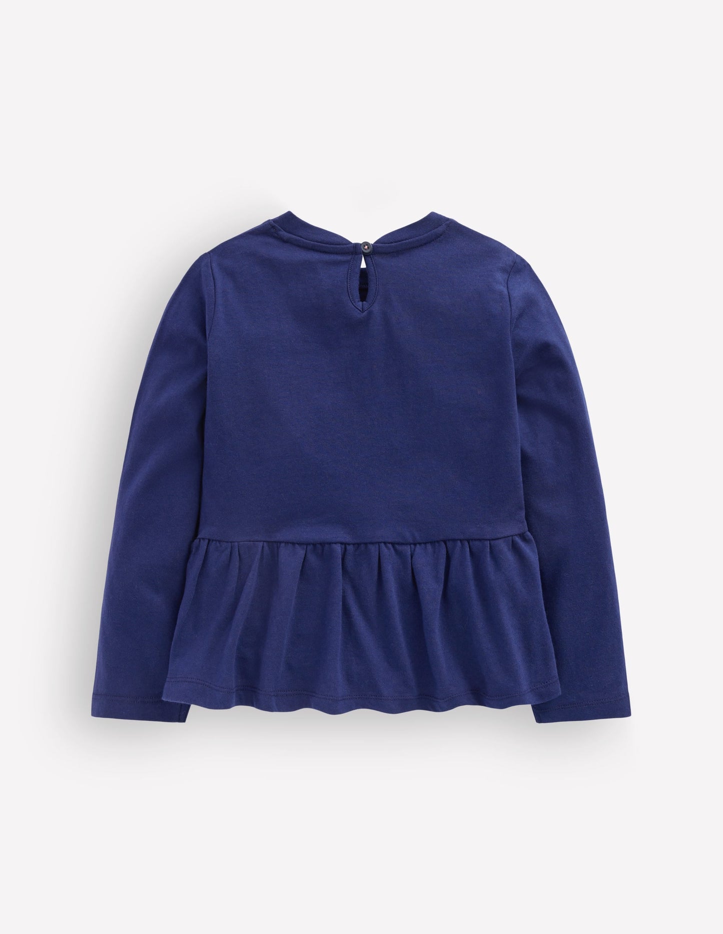 Long Sleeve Peplum Top-College Navy