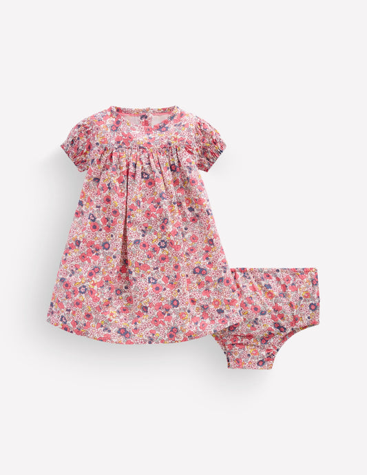 Gathered Woven Dress-Multi Ditsy Floral