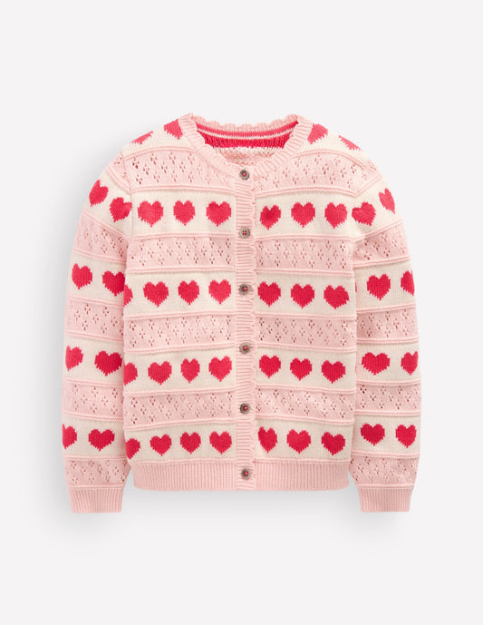 Pretty Scallop Cardigan-Chalk Pink