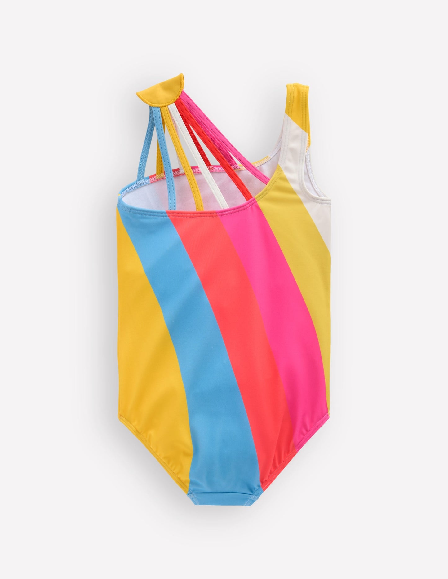 One Shoulder Ray Swimsuit-Rainbow