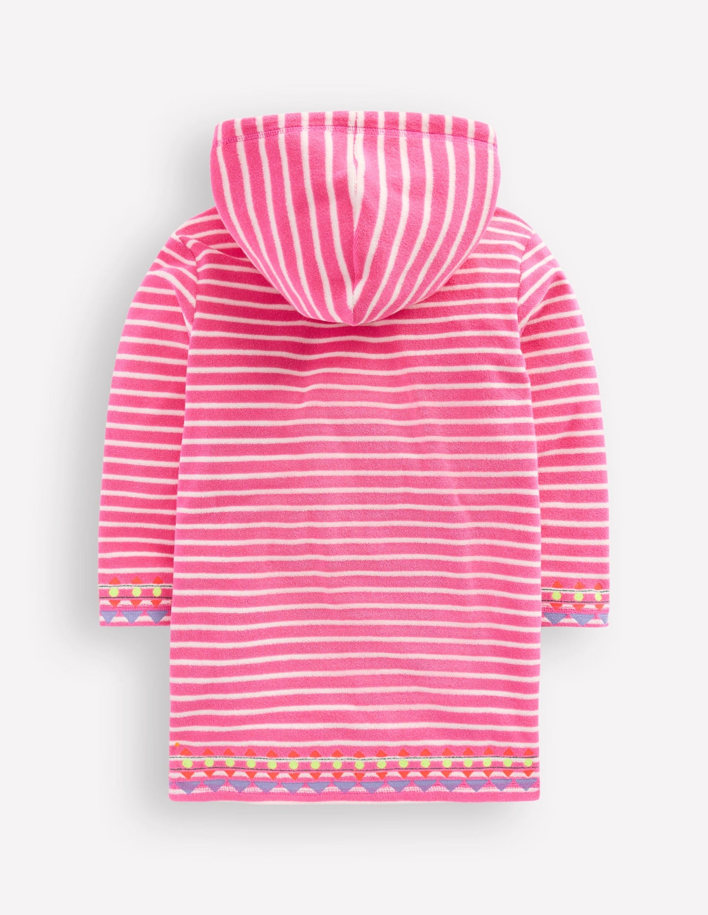 Romie Towelling Zip Throw-On-Sorbet Pink Stripe