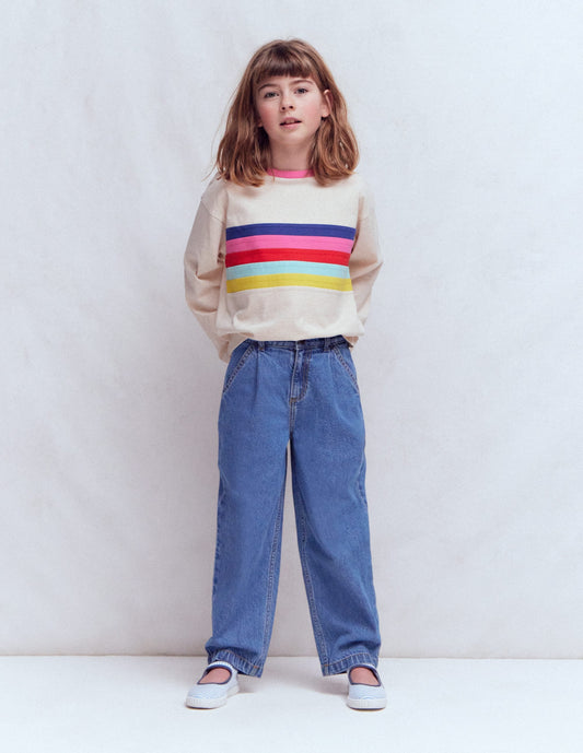 Pleat Jeans-Mid Vintage Denim