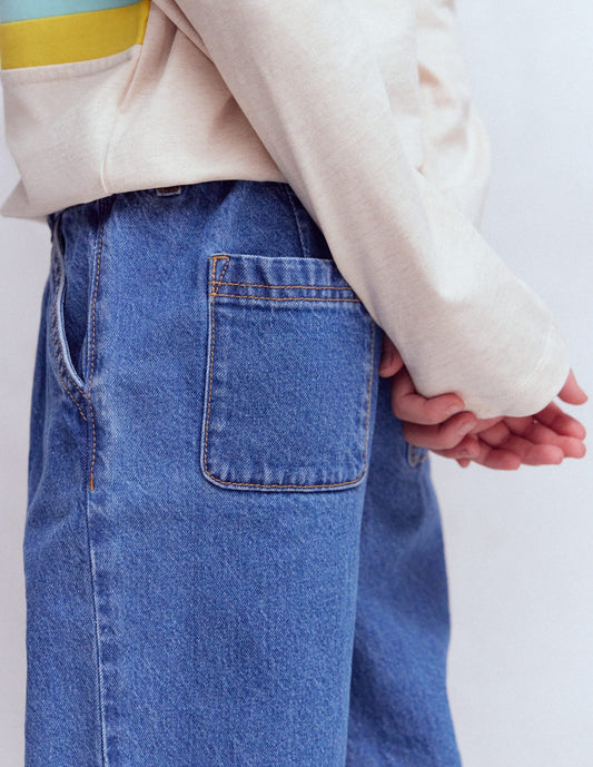 Pleat Jeans-Mid Vintage Denim