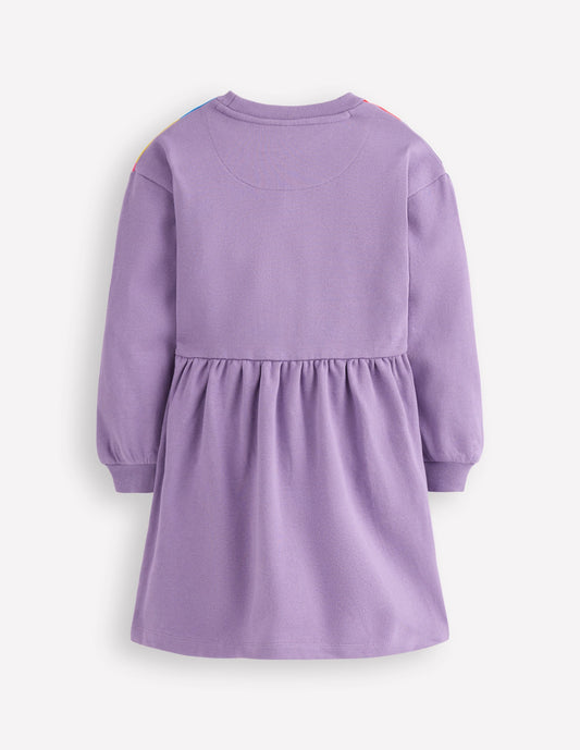 Drop Shoulder Sweat Dress-Aster Purple Sunray