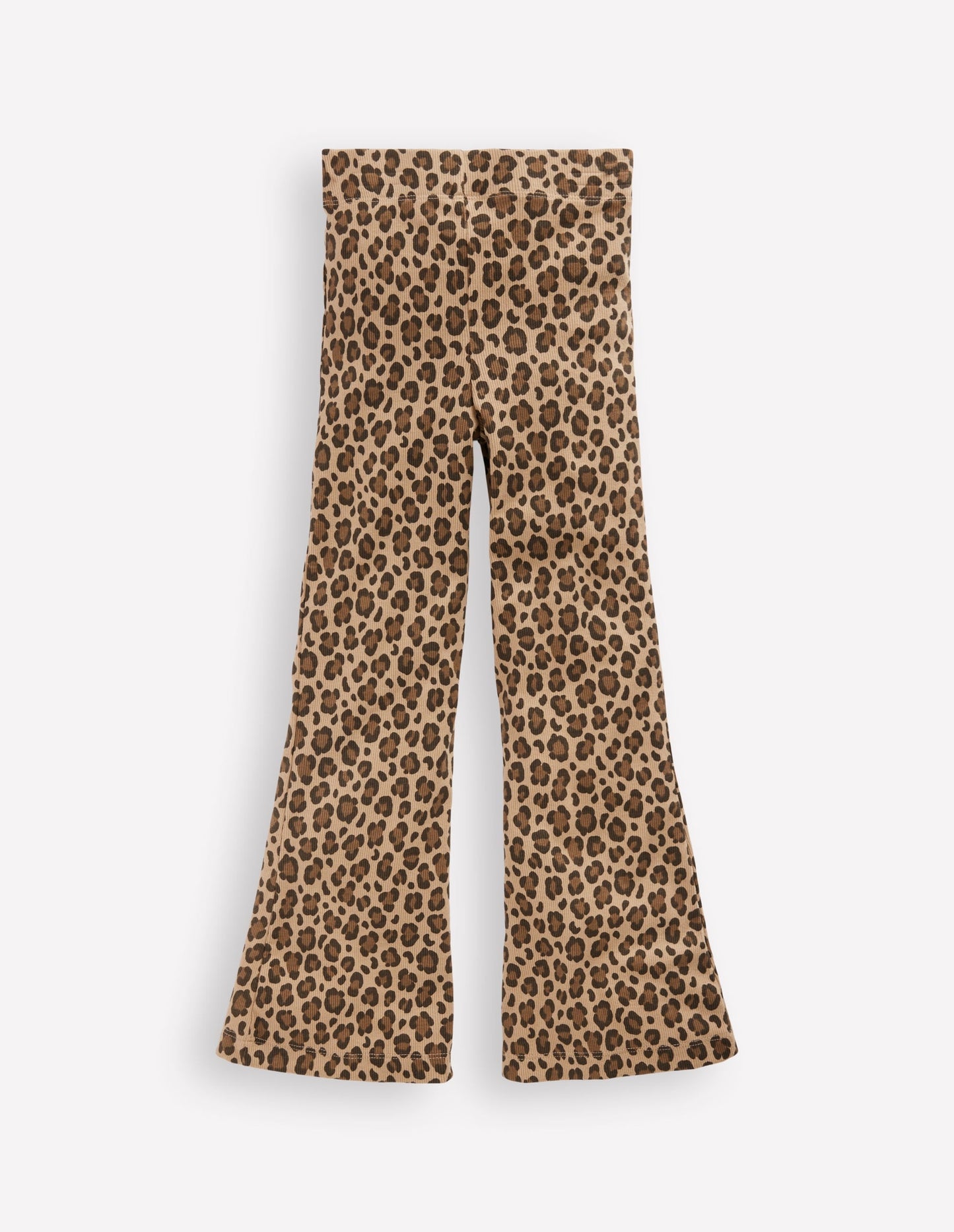 Ribbed Flared Leggings-Leopard