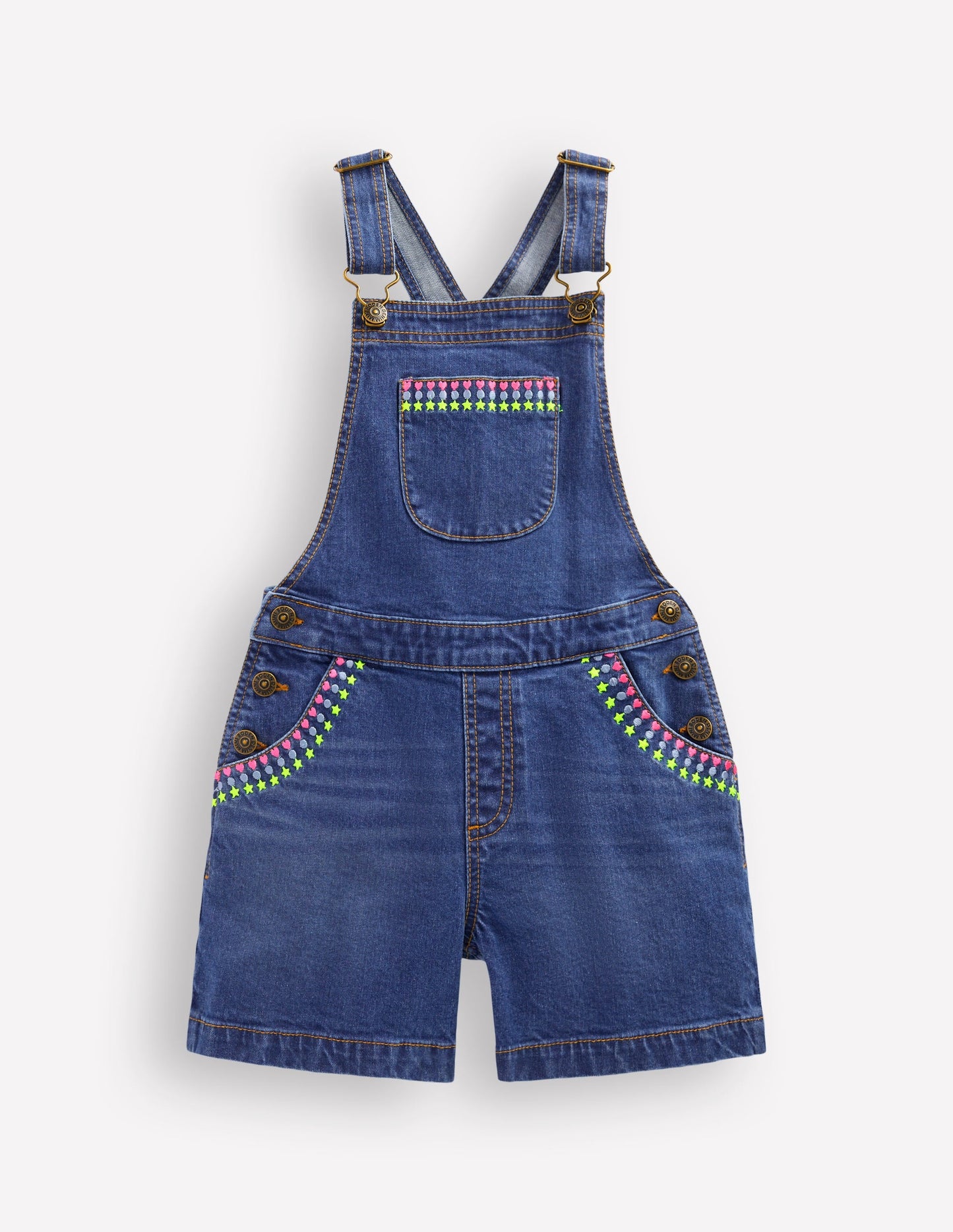 Short Dungaree-Mid Vintage Embroidered