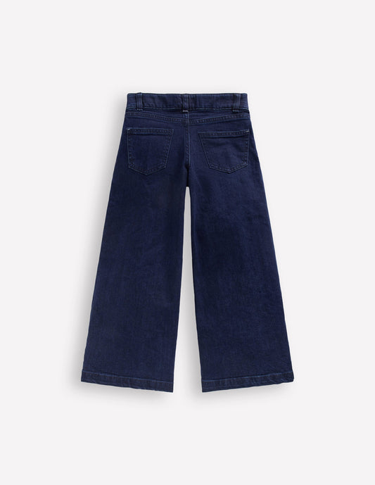 Wide Leg Jeans-Dark Vintage Blue