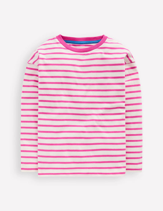 Stripe Breton-Tickled Pink/Ivory
