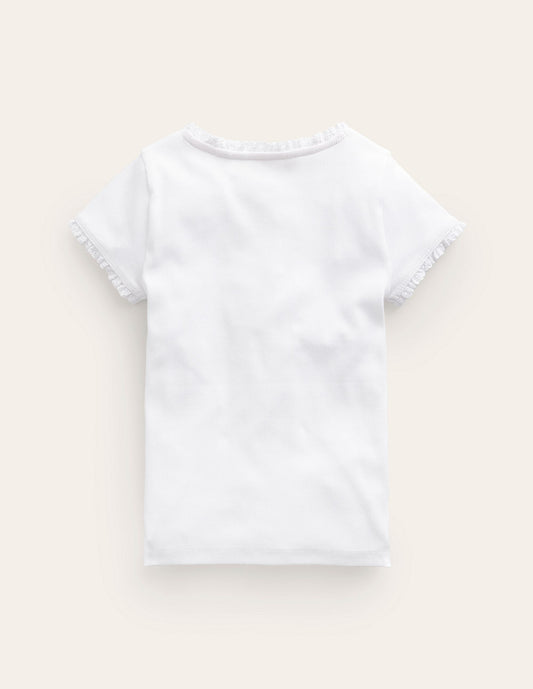 Short Sleeve Ribbed T-shirt-White