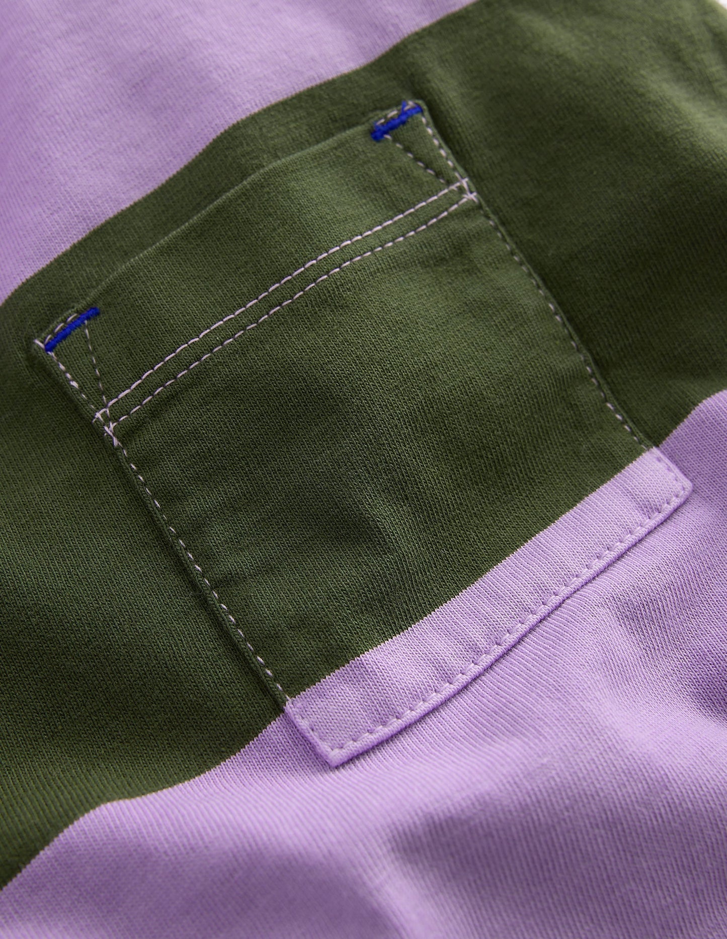 Long Sleeve Garment Dye Tee-Brunswick Green/Floral Purple