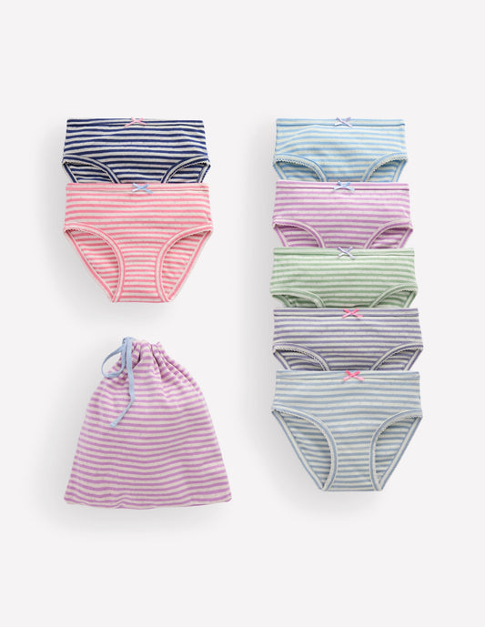 7-pack Pointelle Pants-Multi Stripes