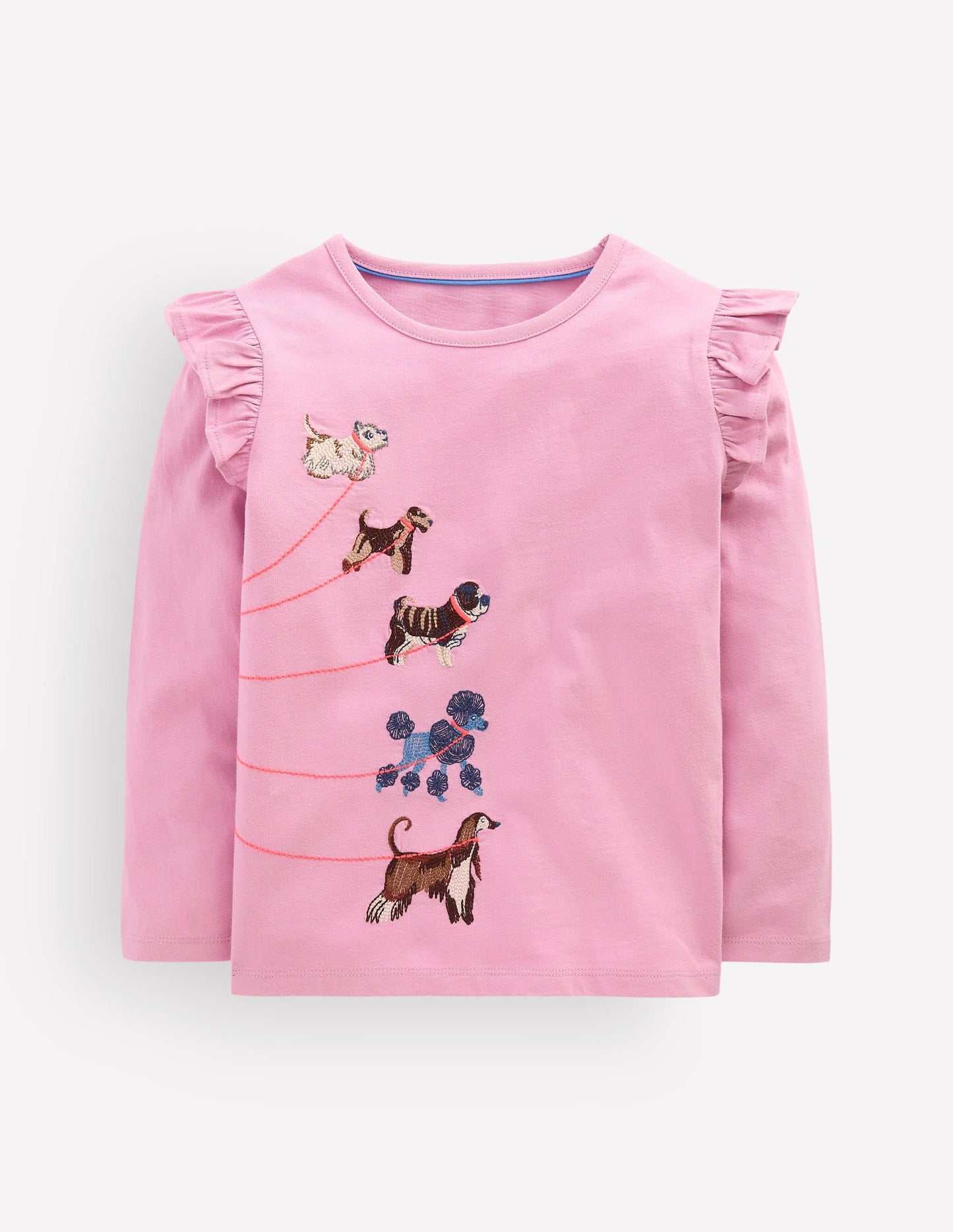 Long Sleeve Superstitch Tee-Soft Lavender Dogs