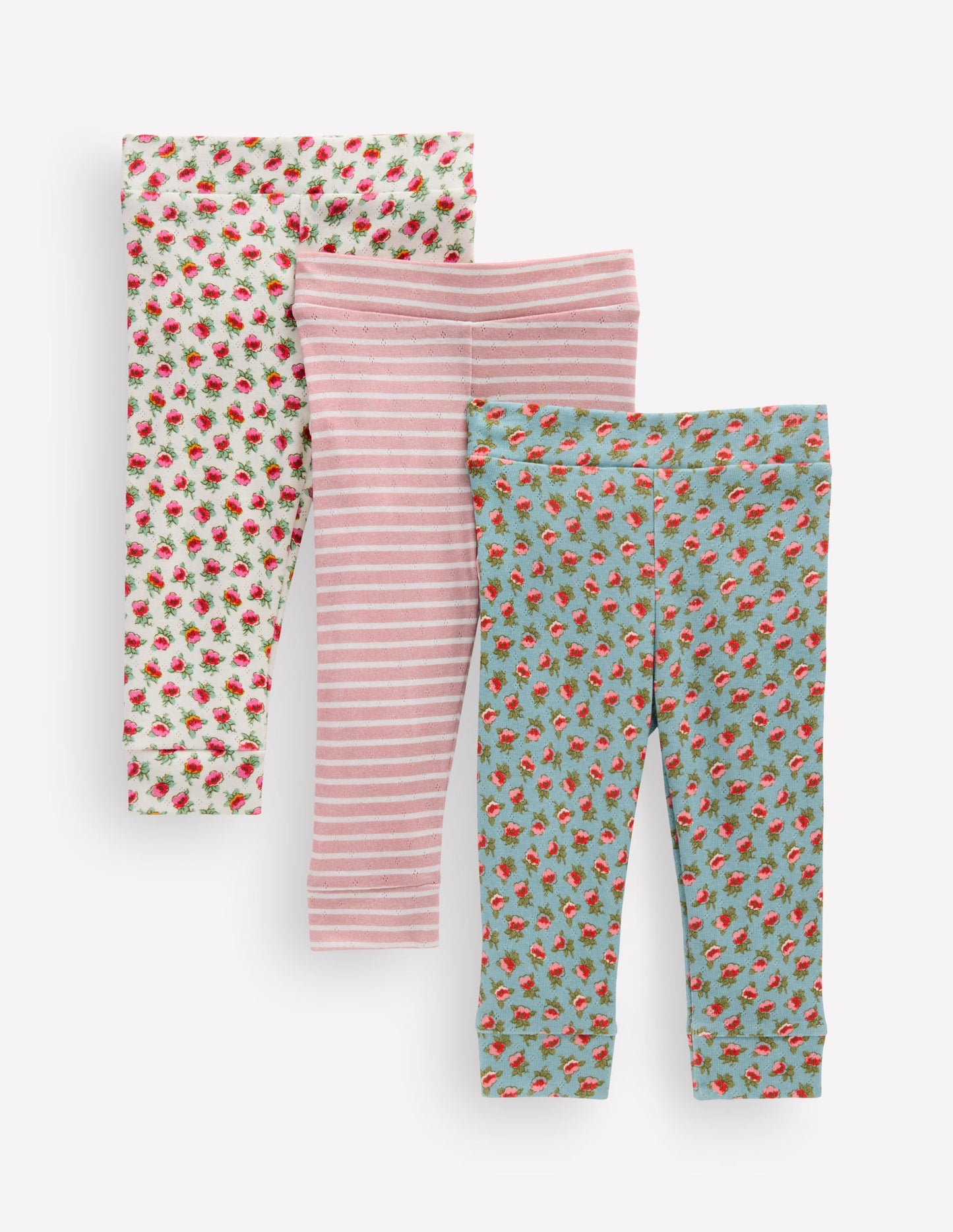 3-pack Pointelle Leggings-Multi Floral