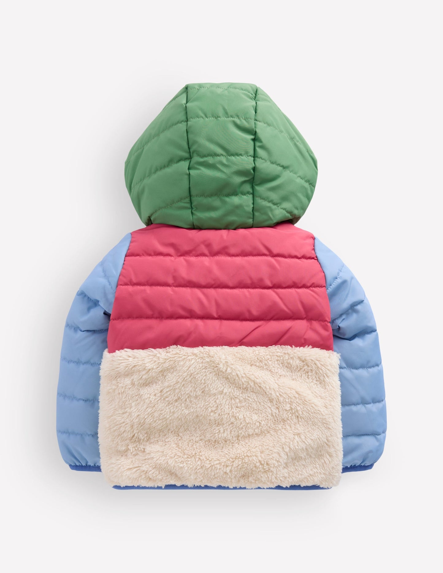 Mixed Borg Jacket-Multi Colourblock