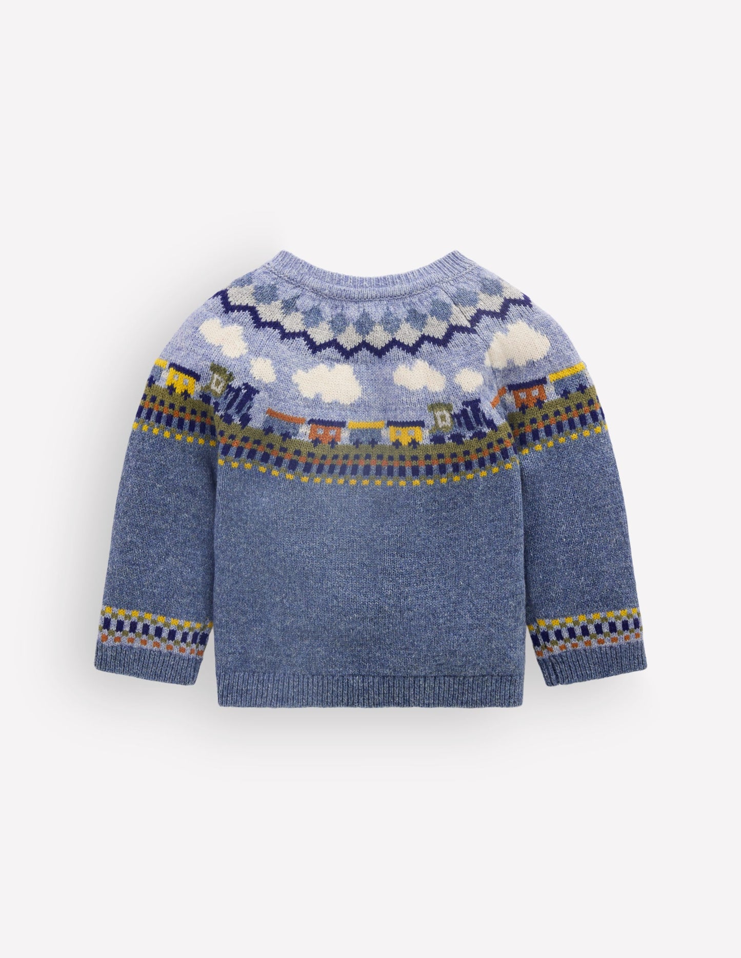 Fair isle Jumper-Glacier Blue Marl Train