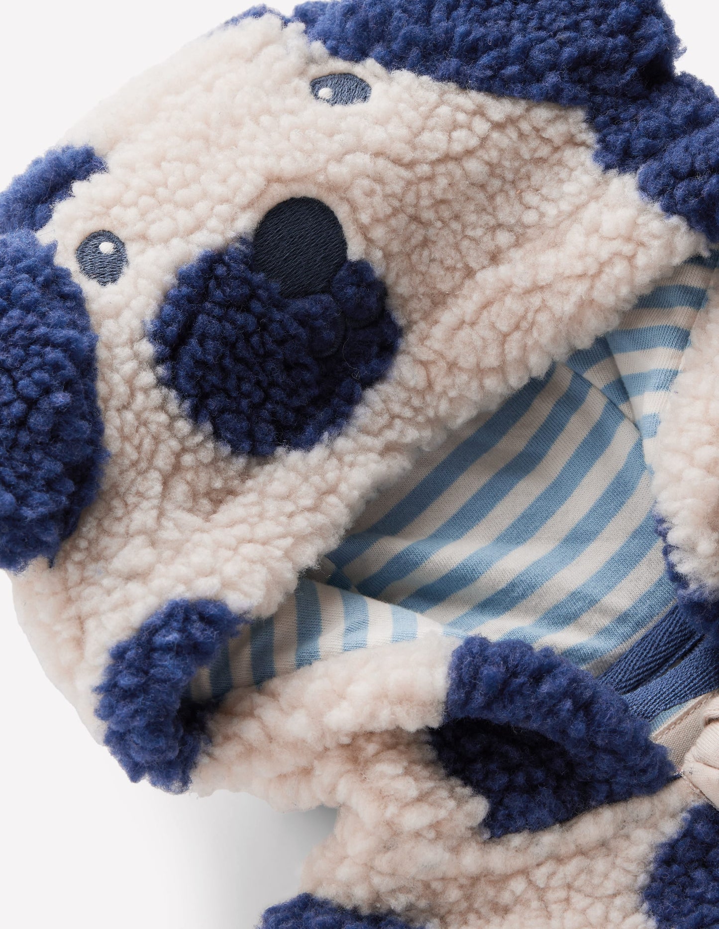 Novelty Cosy Borg Jacket-Navy & Ivory Dog