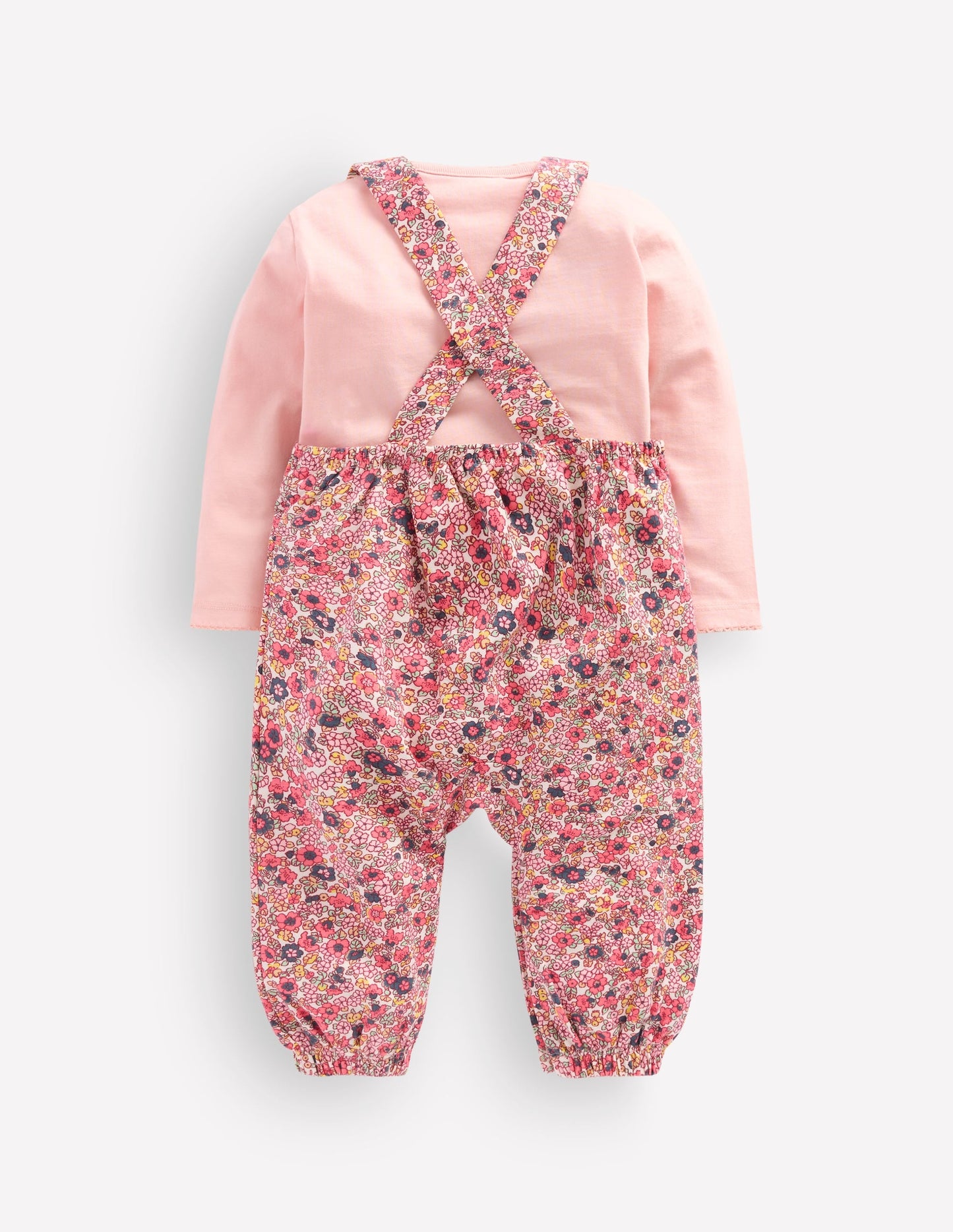 Jersey Dungarees Set-Multi Ditsy Floral