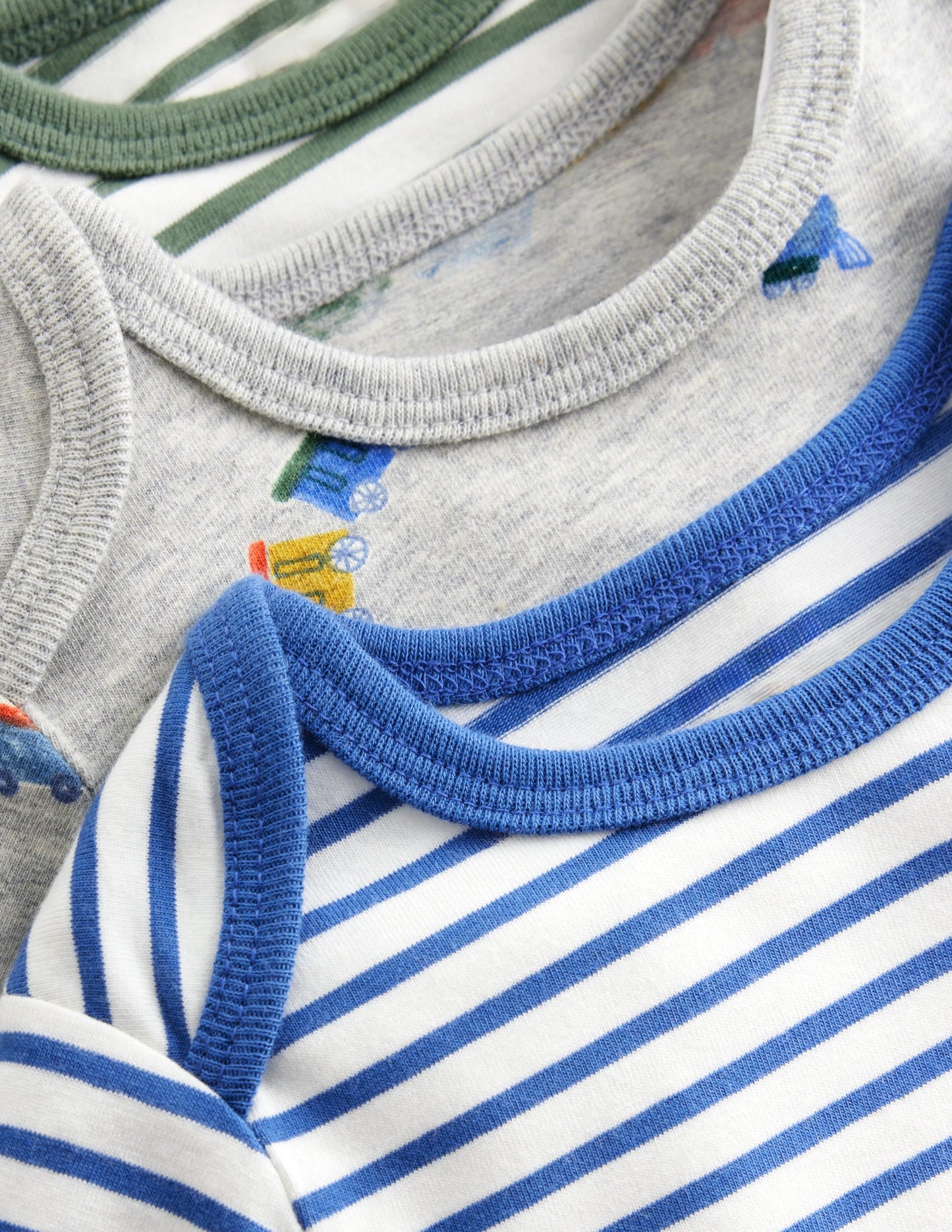 3-pack Cotton Bodies-Grey Marl Trains