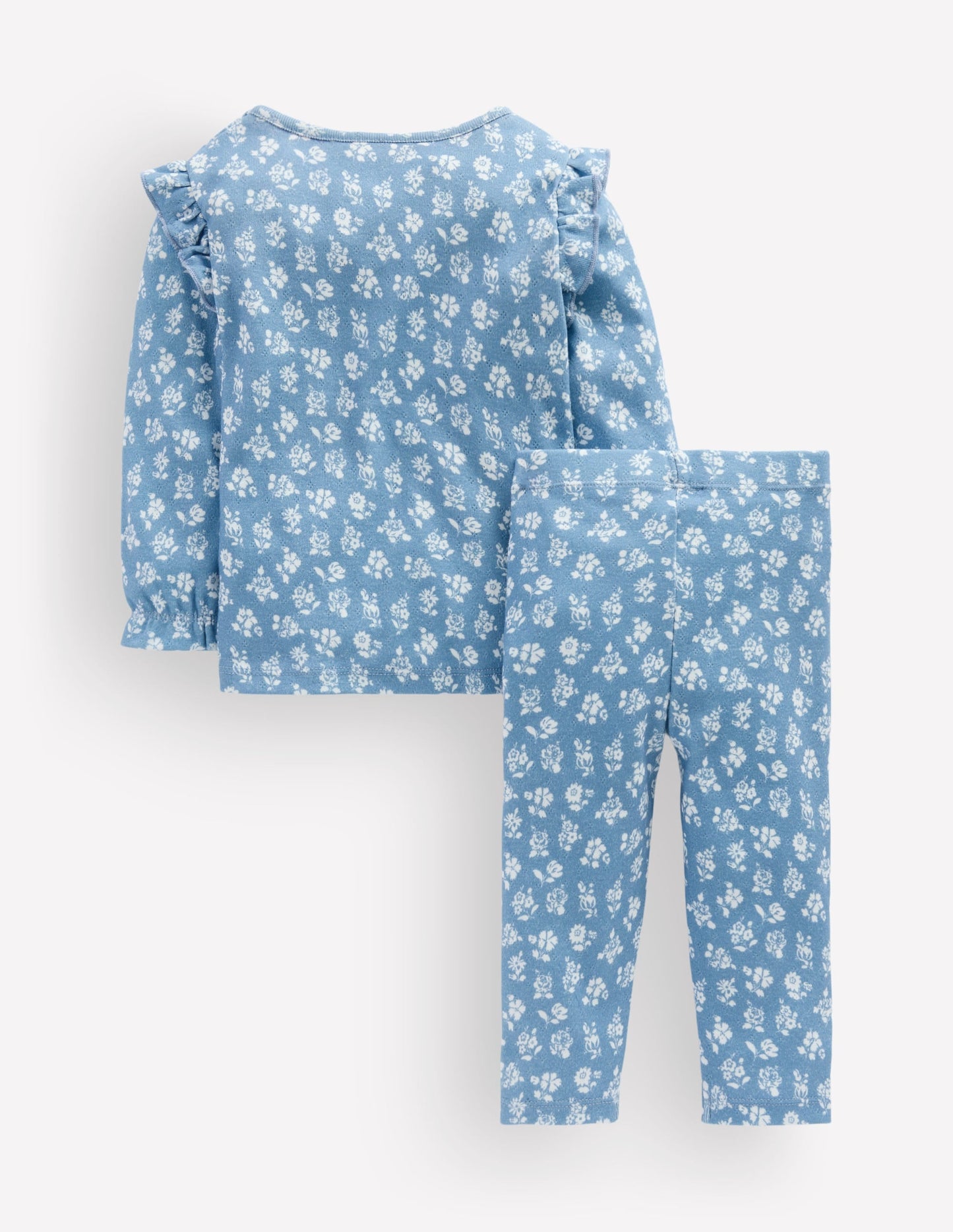 Cotton Pointelle Set-Glacier Blue Ditsy Floral
