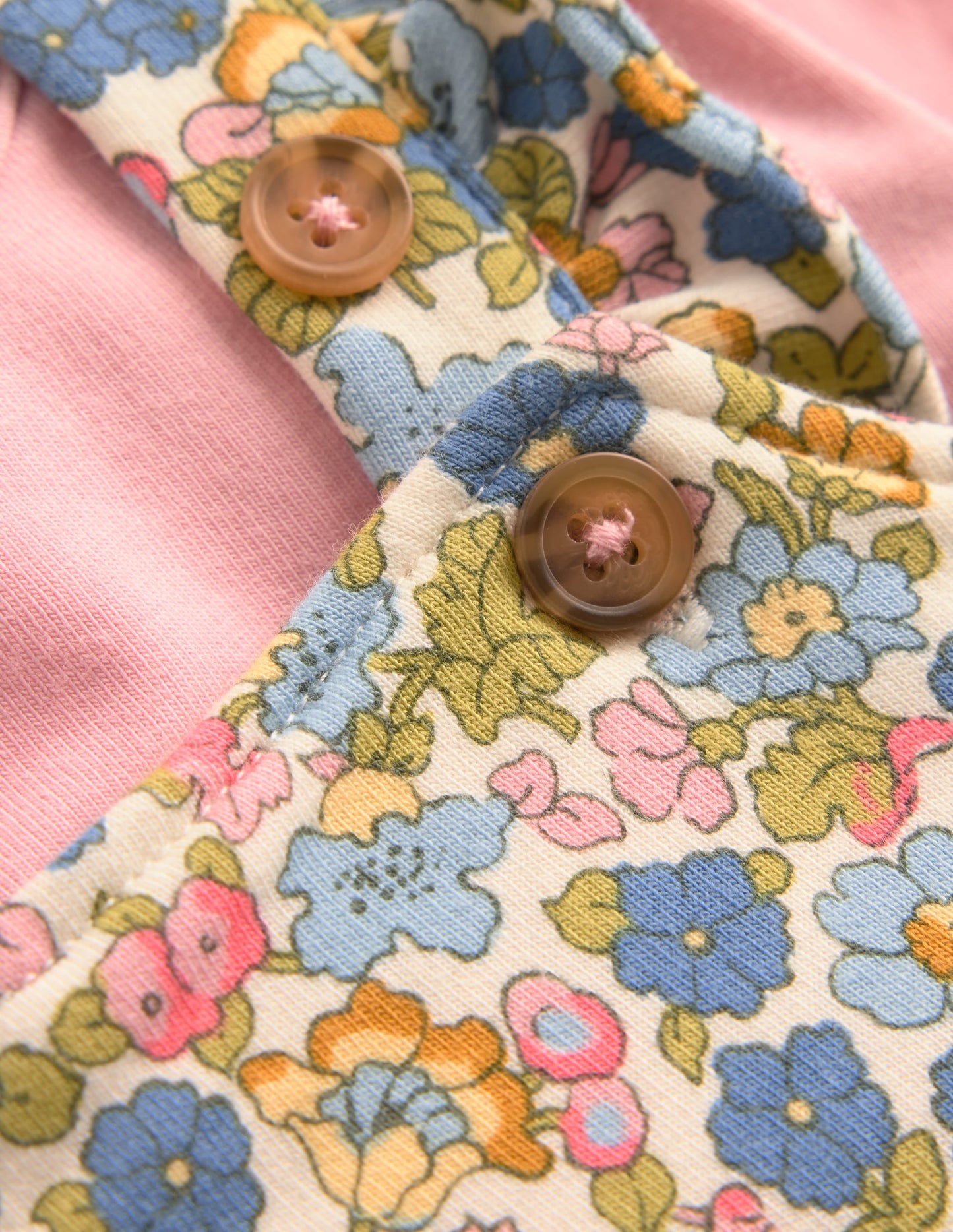 Jersey Pinny Dress Set-Blue Multi Ditsy Floral