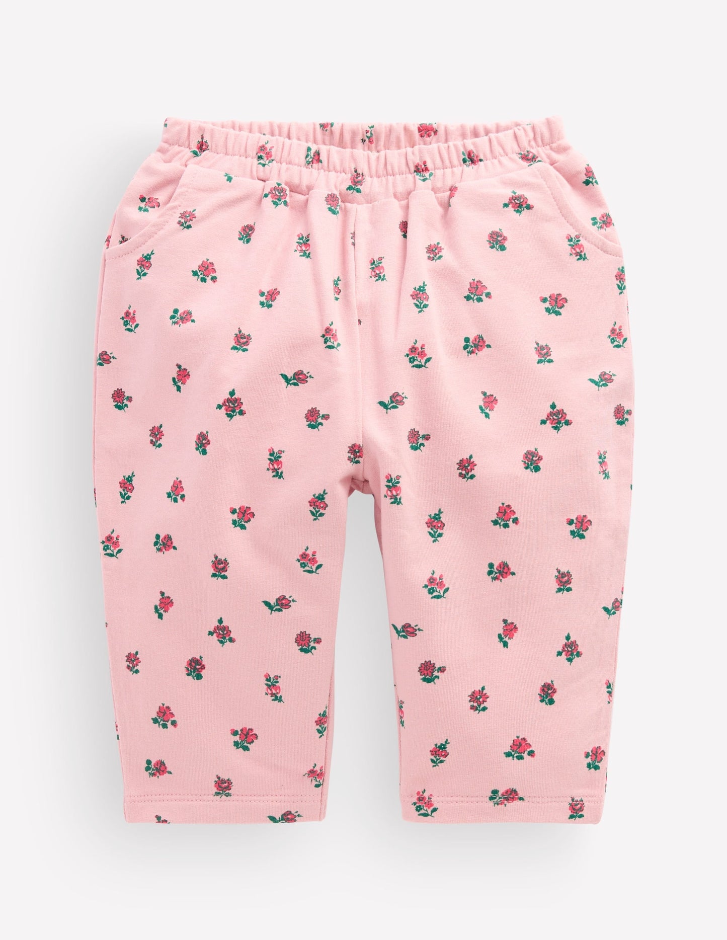Jersey Pull-on Trousers-Pink Vintage Ditsy Floral