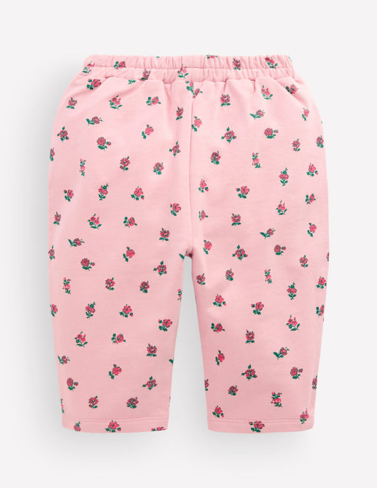 Jersey Pull-on Trousers-Pink Vintage Ditsy Floral