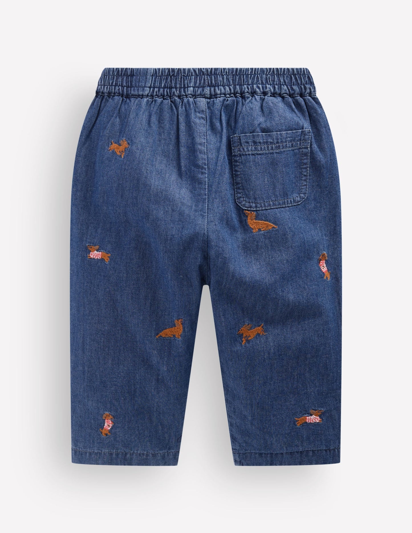 Embroidered Chambray Trouser-Chambray Dogs