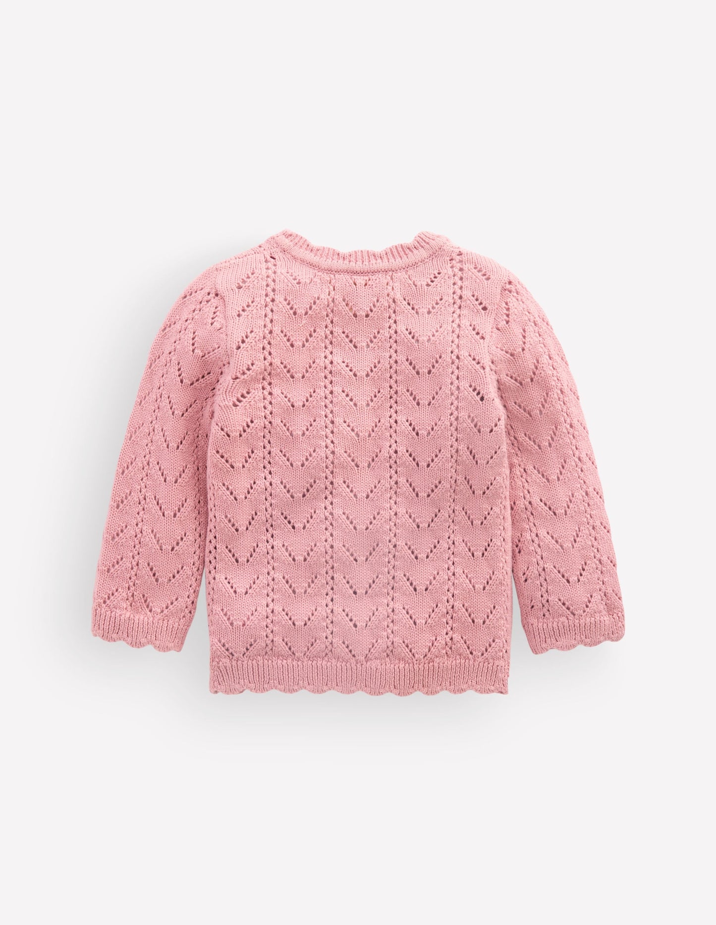 Embroidered Cotton Cardigan-Vintage Pink Mini Embroidered