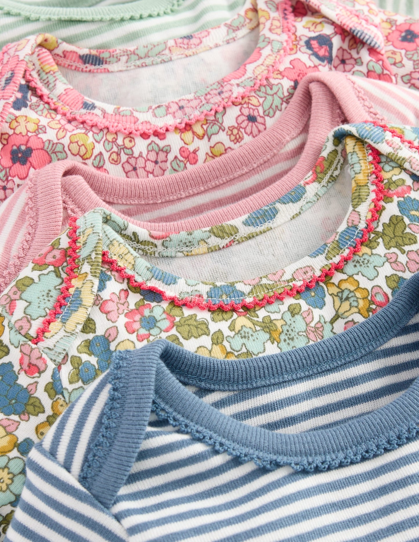 5-pack Cotton Bodies-Multi Floral Stripes