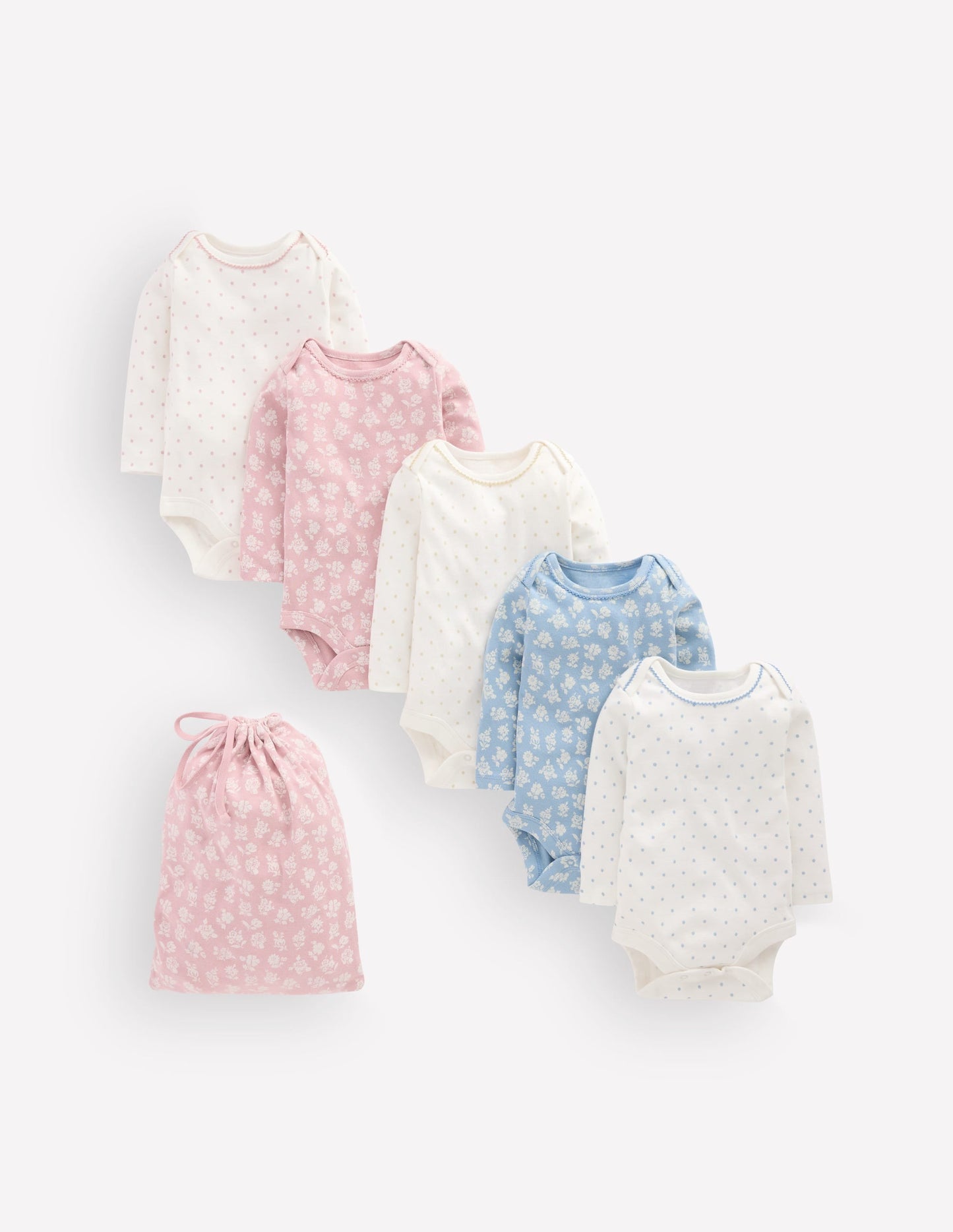 5-pack Cotton Bodies-Multi Floral Spots