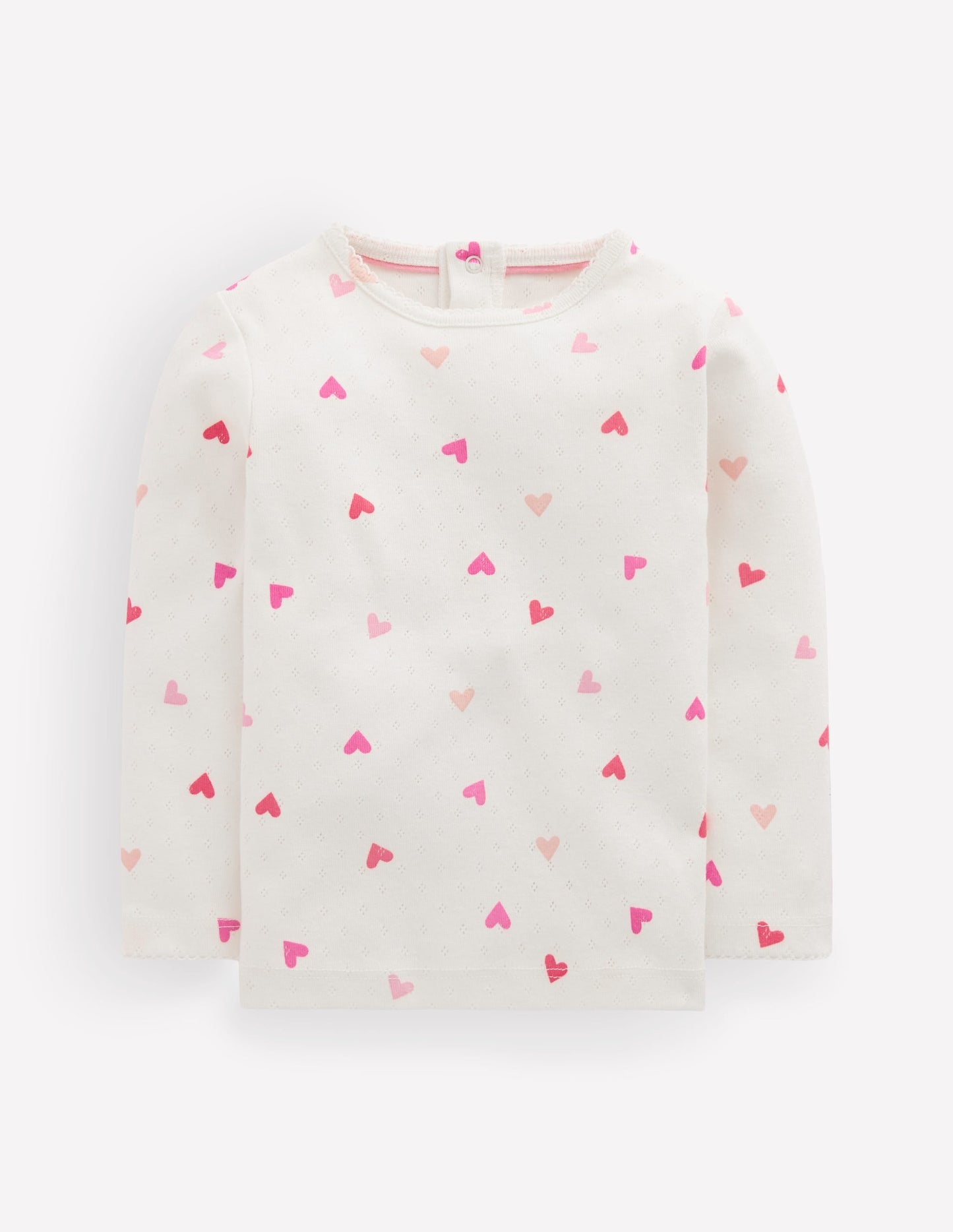 Cotton Pointelle Top-Heart