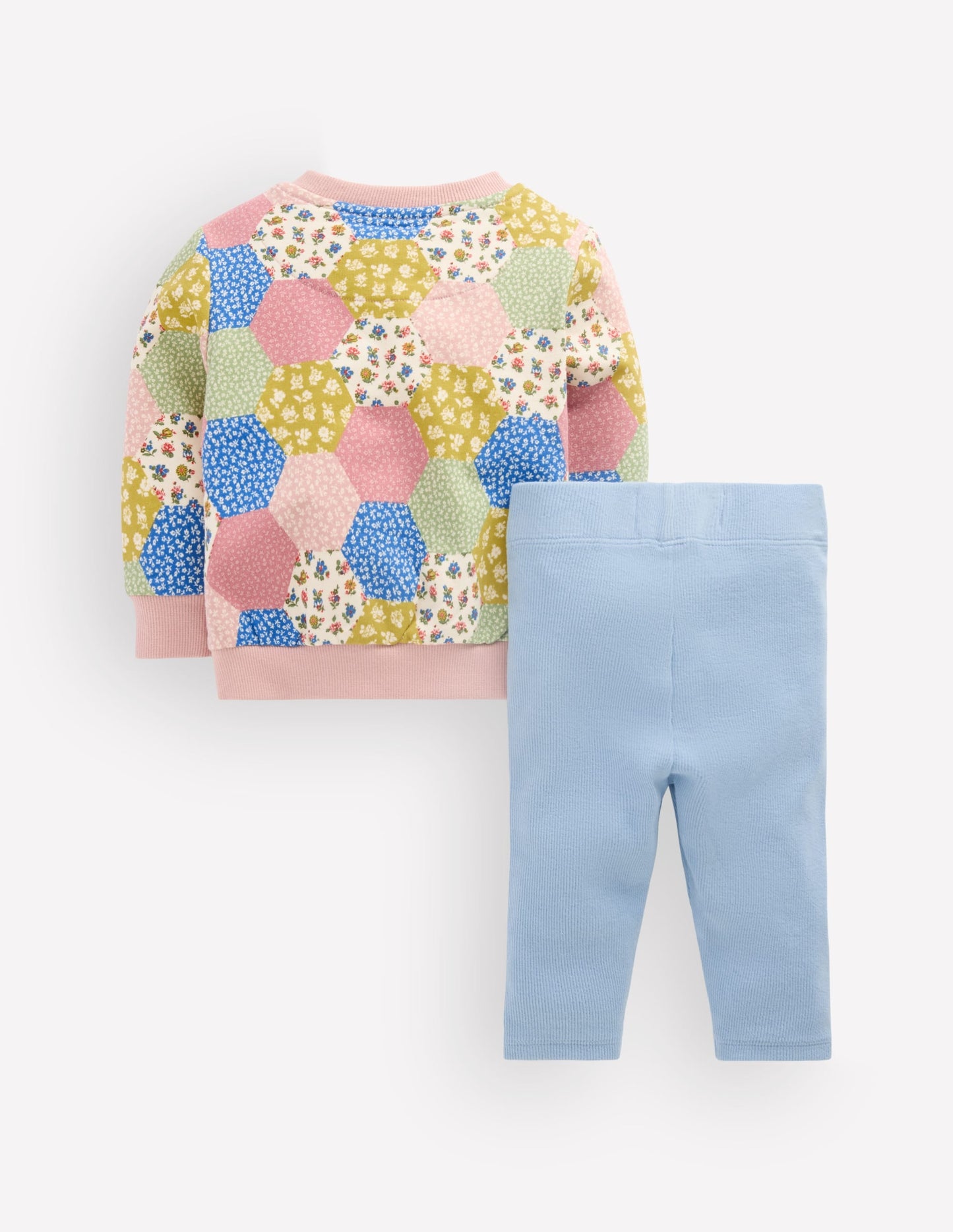 Sweatshirt & Legging Set-Multi Patchwork Print