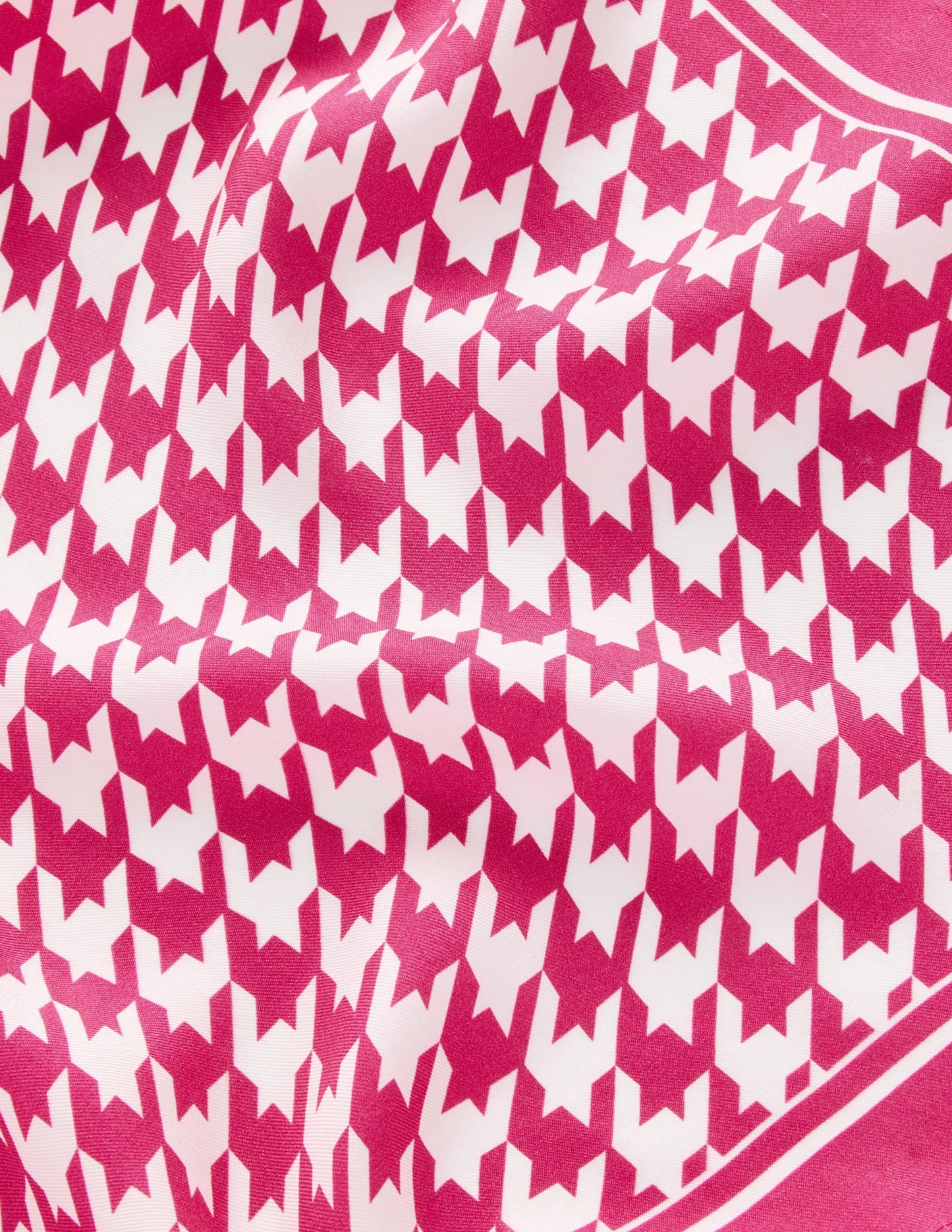 Elisabeth Silk Square Scarf-Pink Peony, Houndstooth