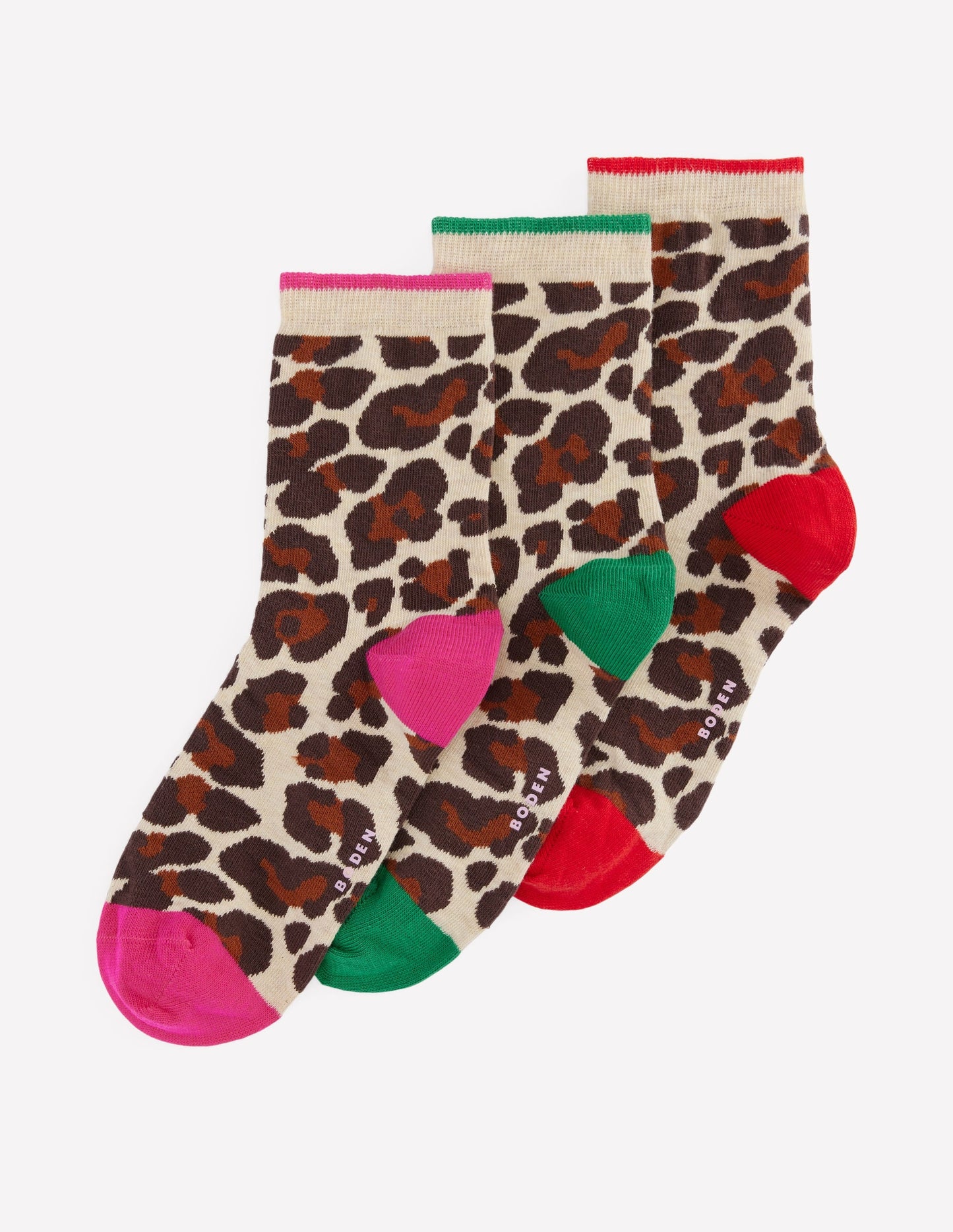 3 Pack Novelty Socks-Leopard Multi