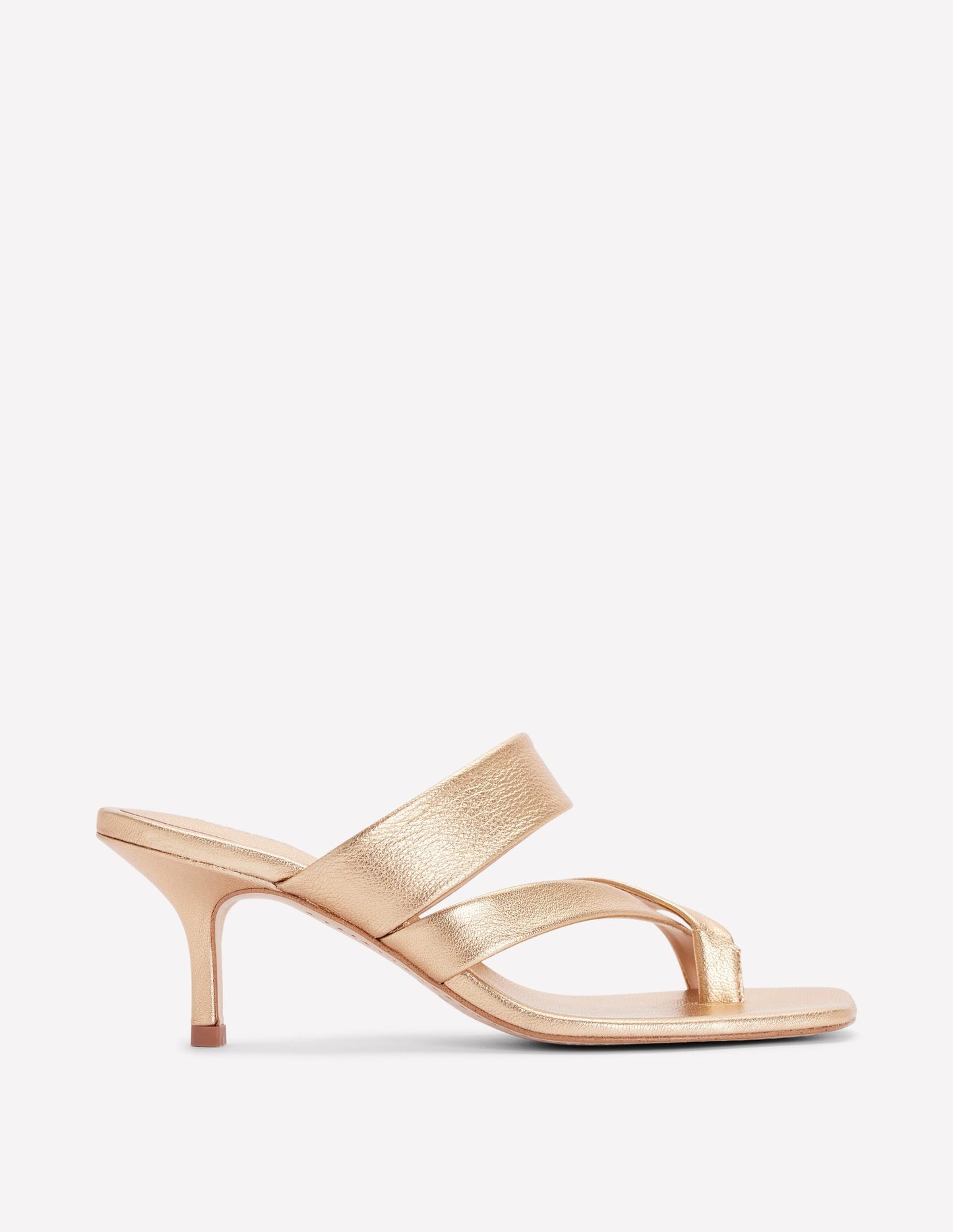 Toe Post Kitten Heels-Gold