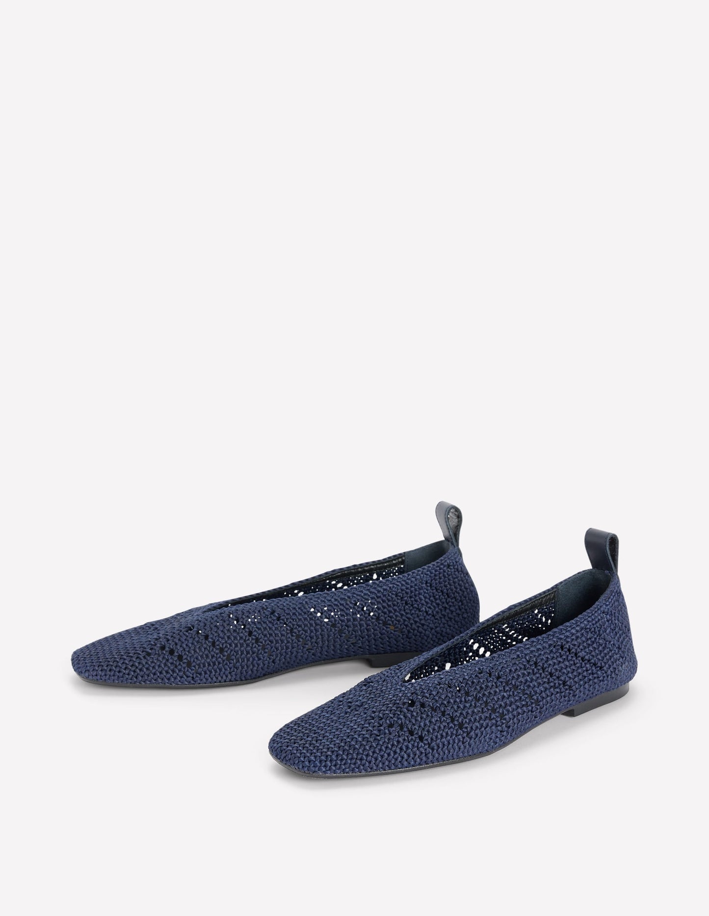 Knitted Ballet Flats-Navy