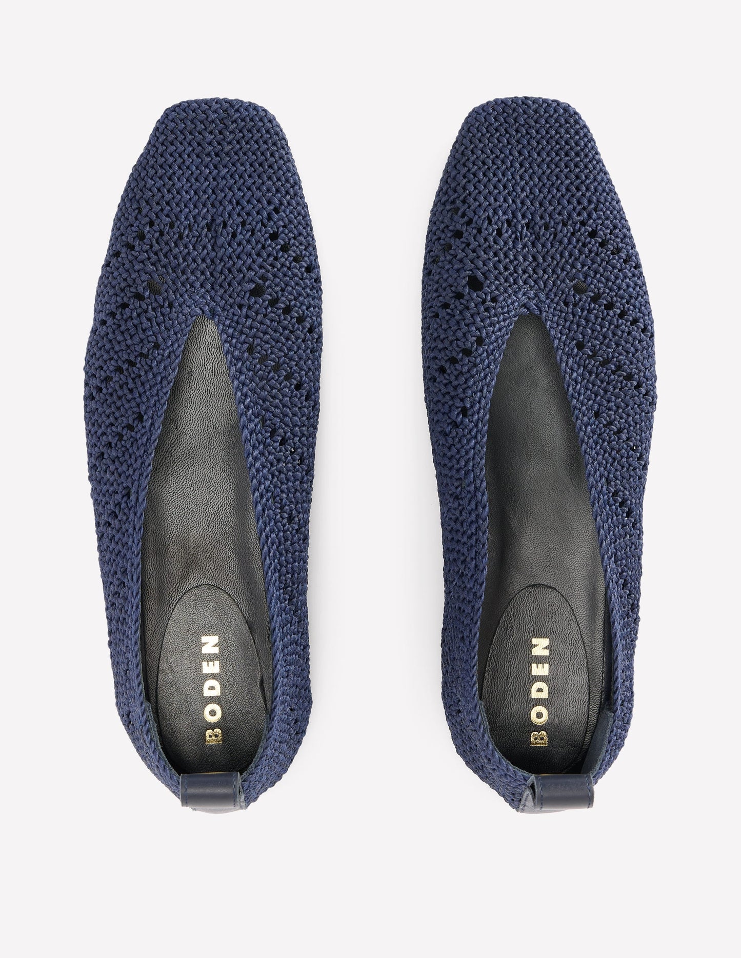 Knitted Ballet Flats-Navy