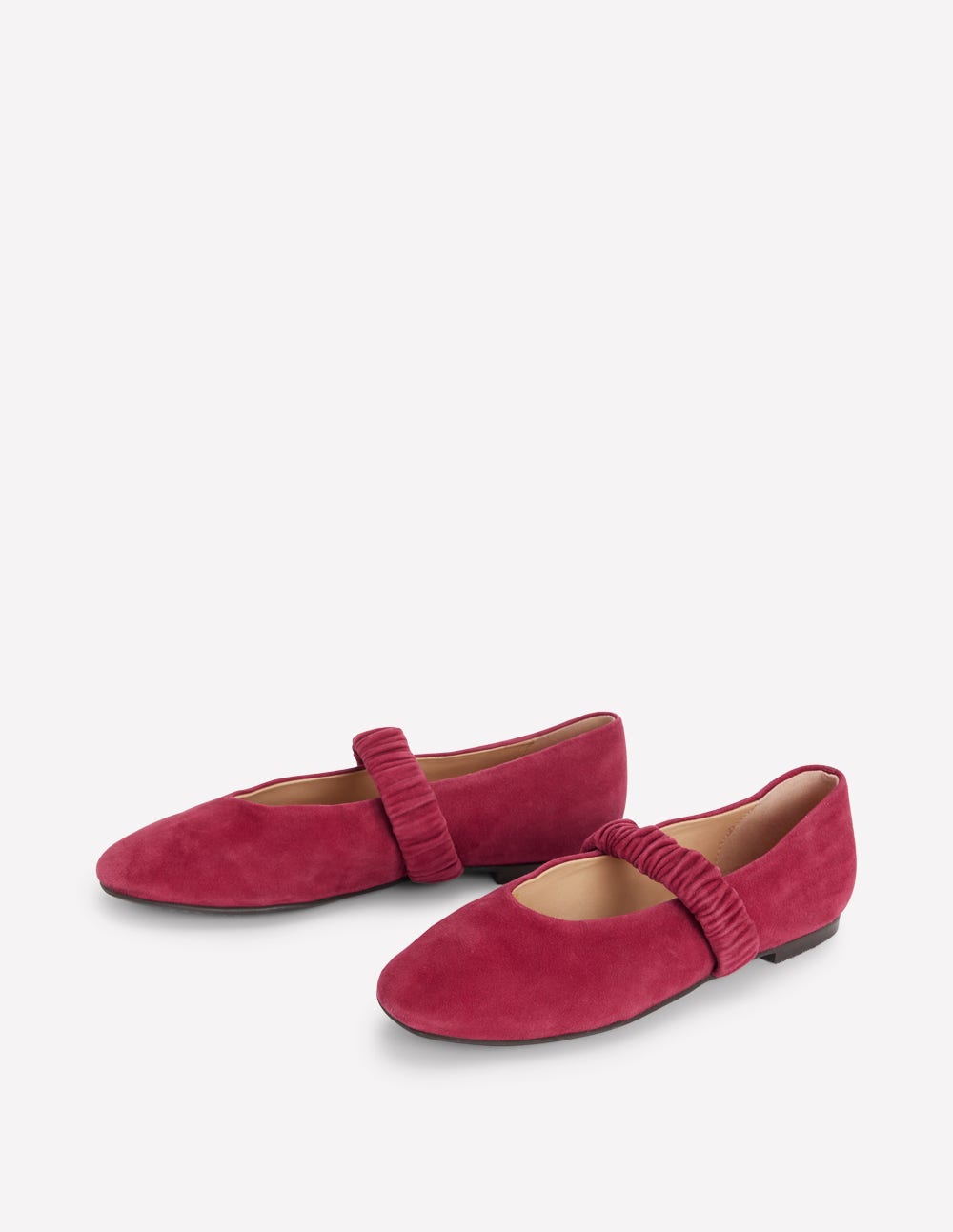 Camilla Ruched Ballet Flats-Wine