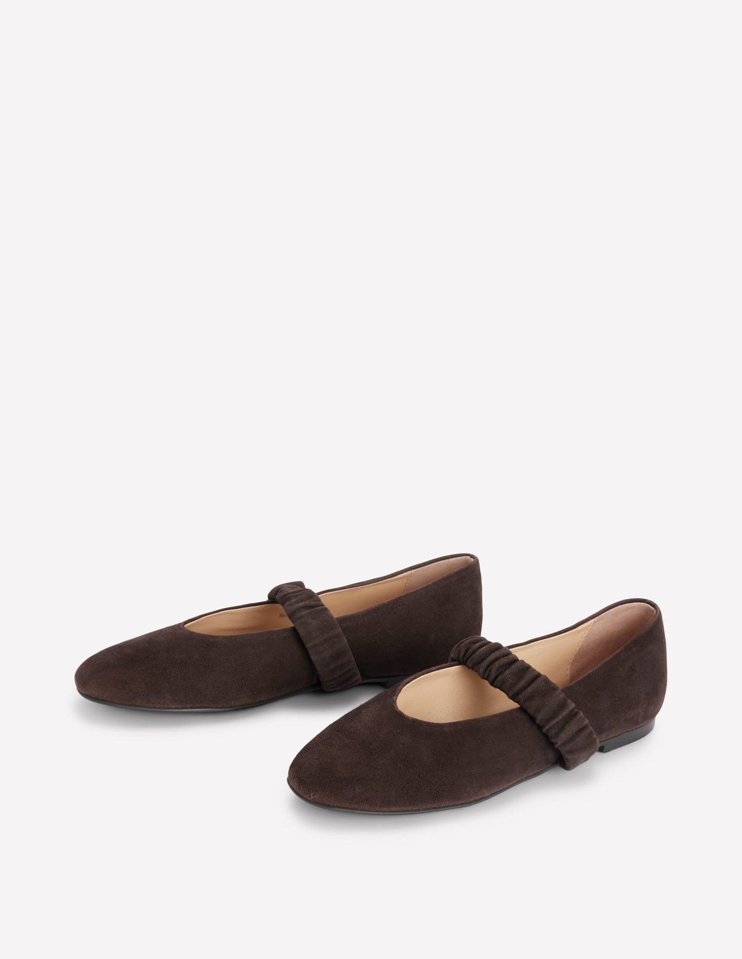 Camilla Ruched Ballet Flats-Bitter Chocolate